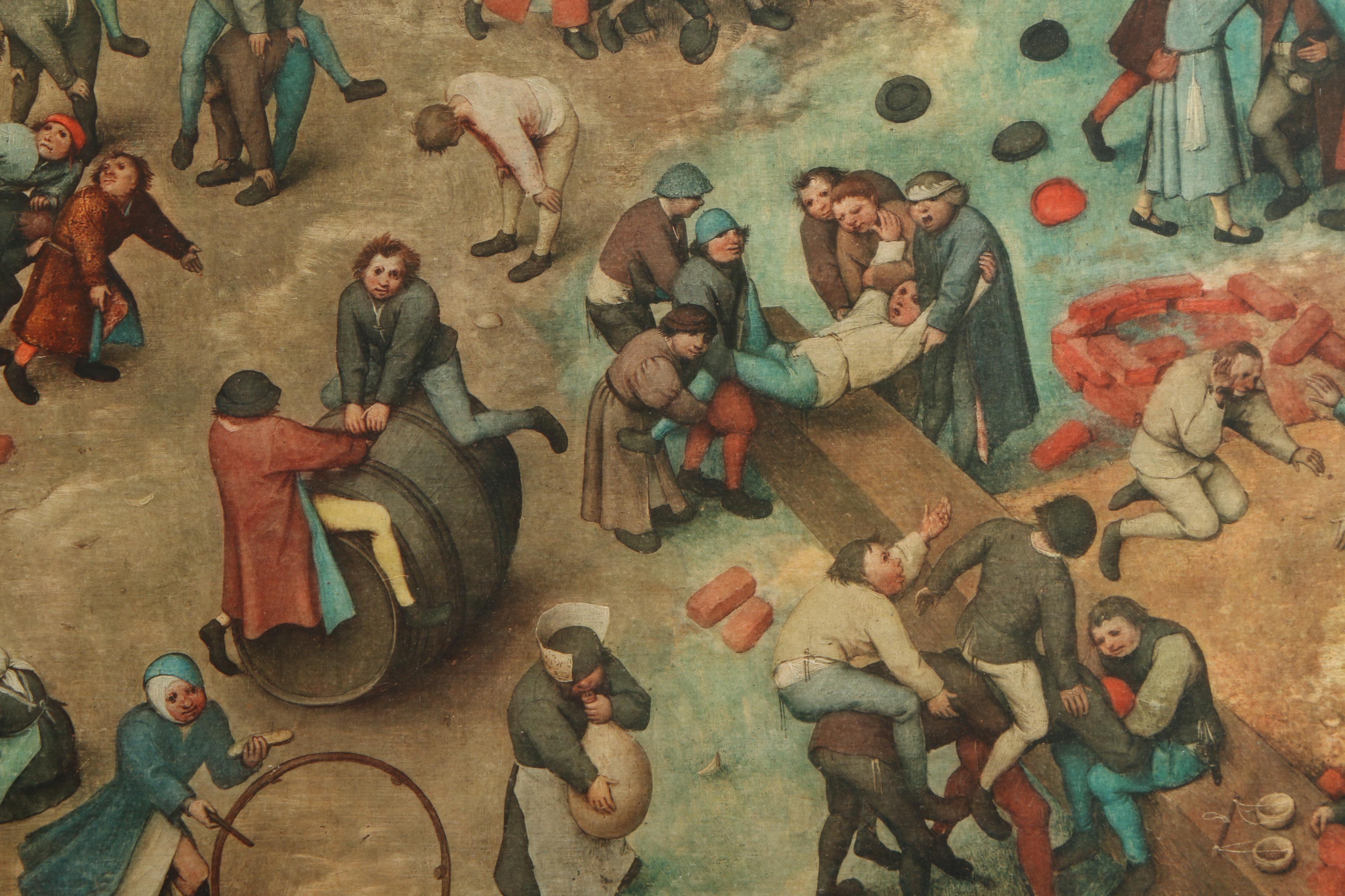 Reproduction Print After Pieter Bruegel the Elder's "Children's Games"