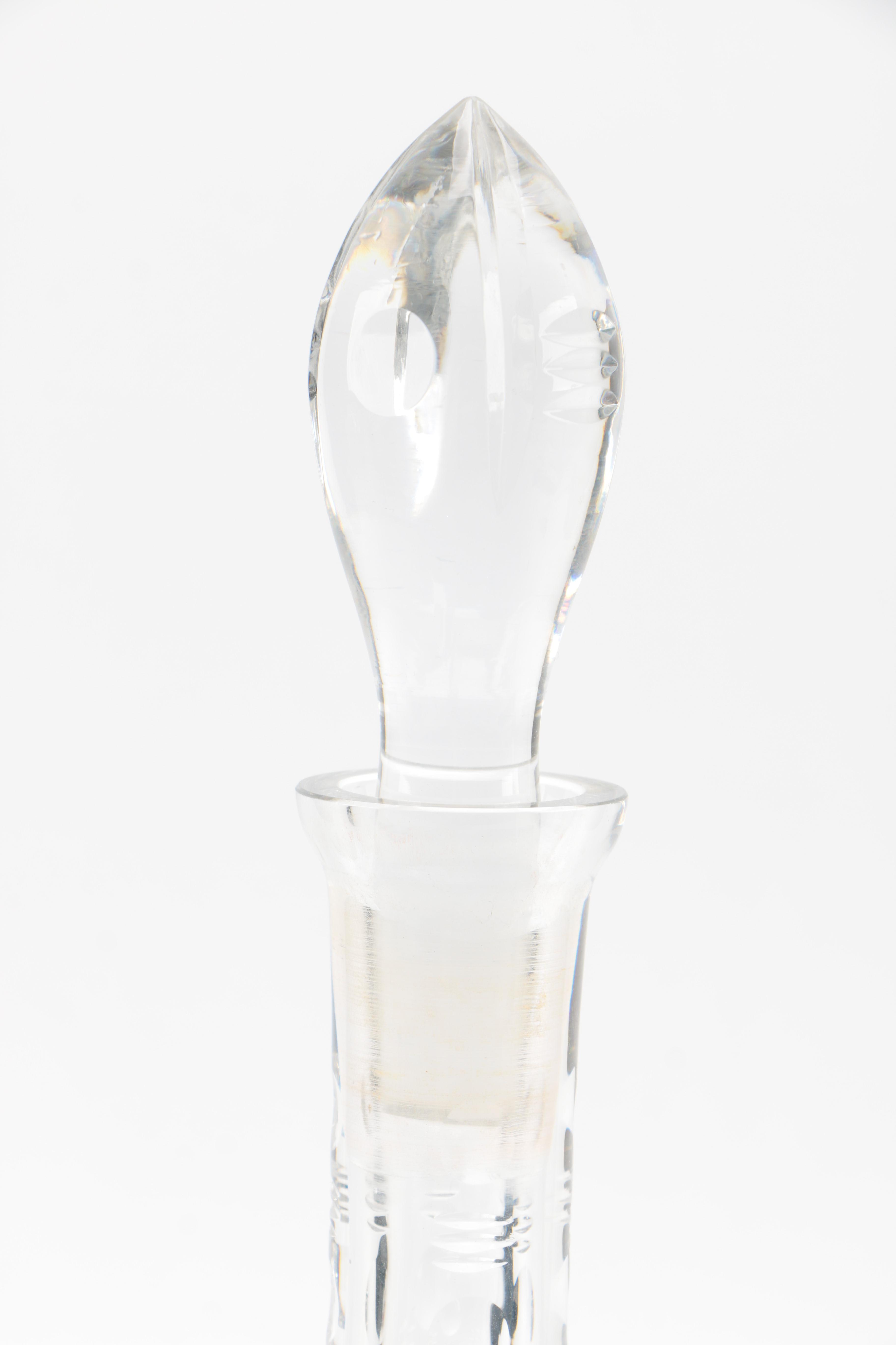 Vintage Glass Decanter With Etched Pattern