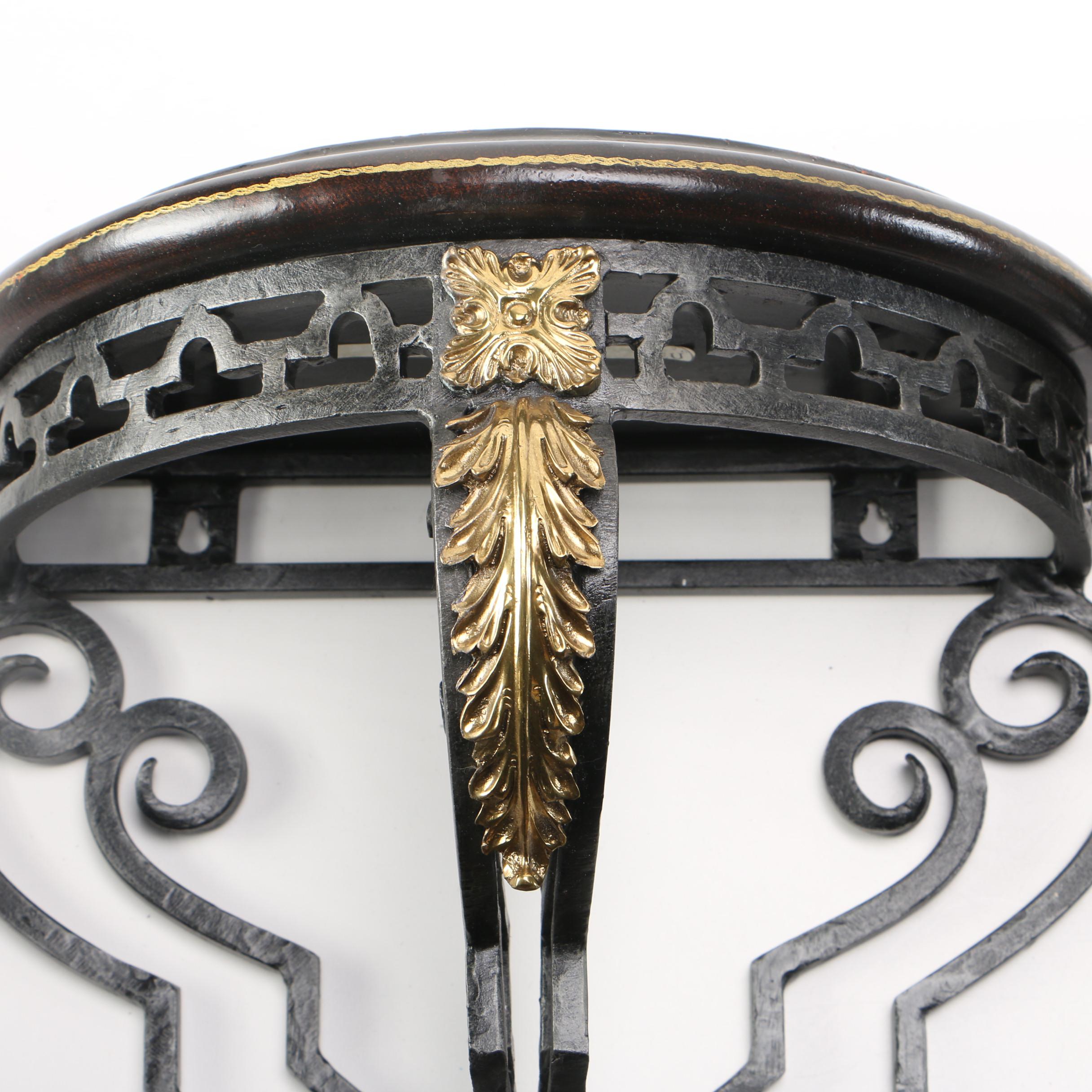 Wood and Cast Iron Maitland-Smith Wall Shelves