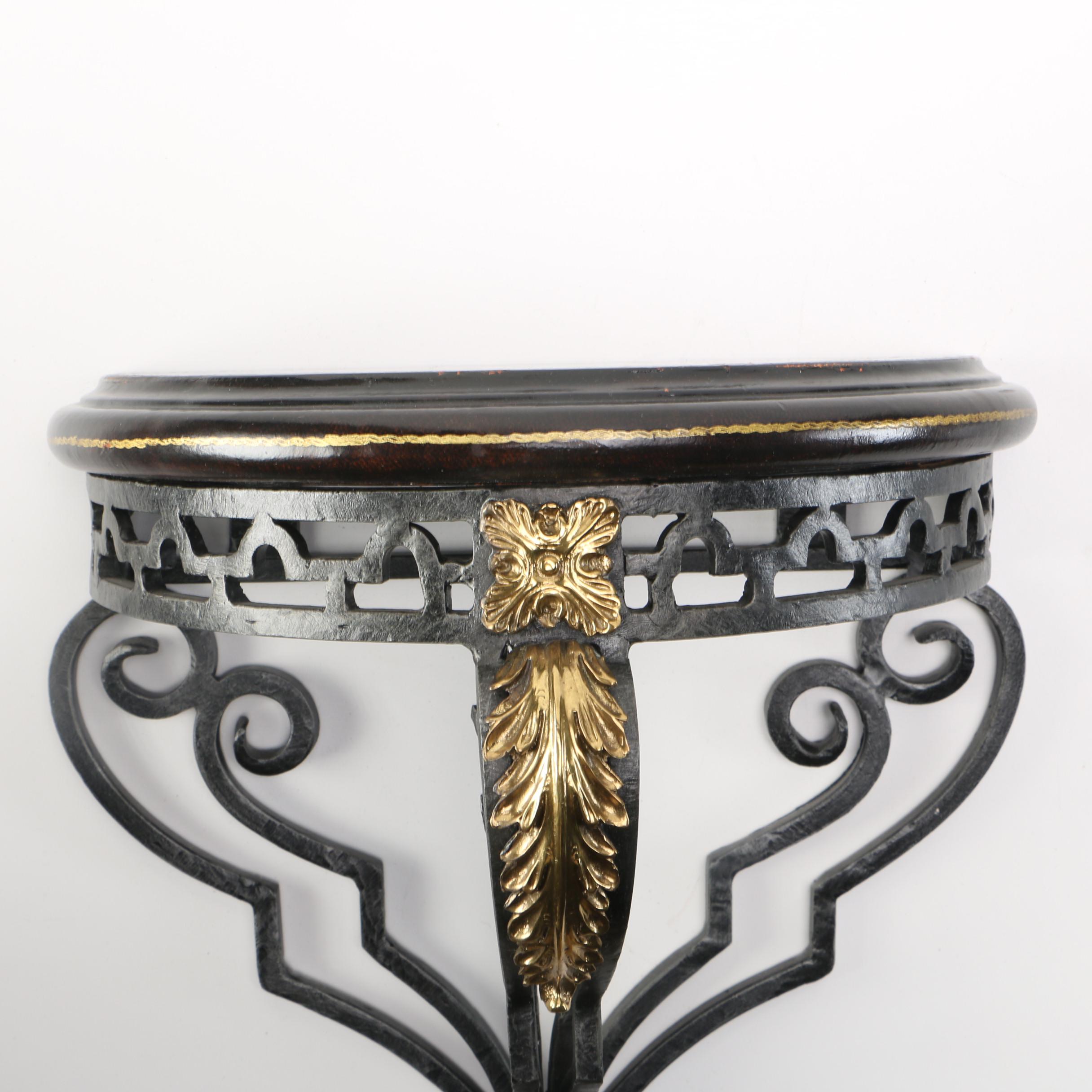 Wood and Cast Iron Maitland-Smith Wall Shelves