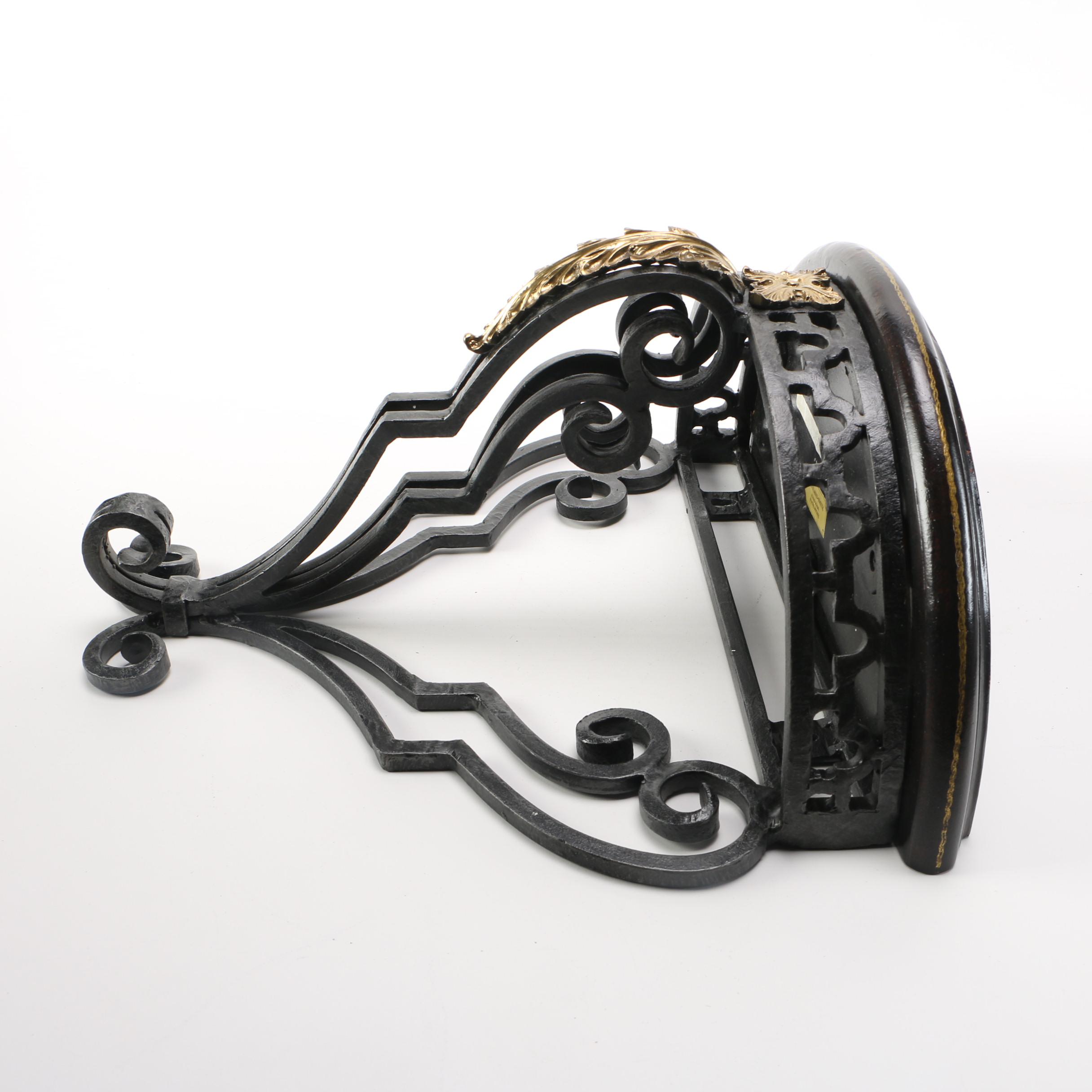 Wood and Cast Iron Maitland-Smith Wall Shelves