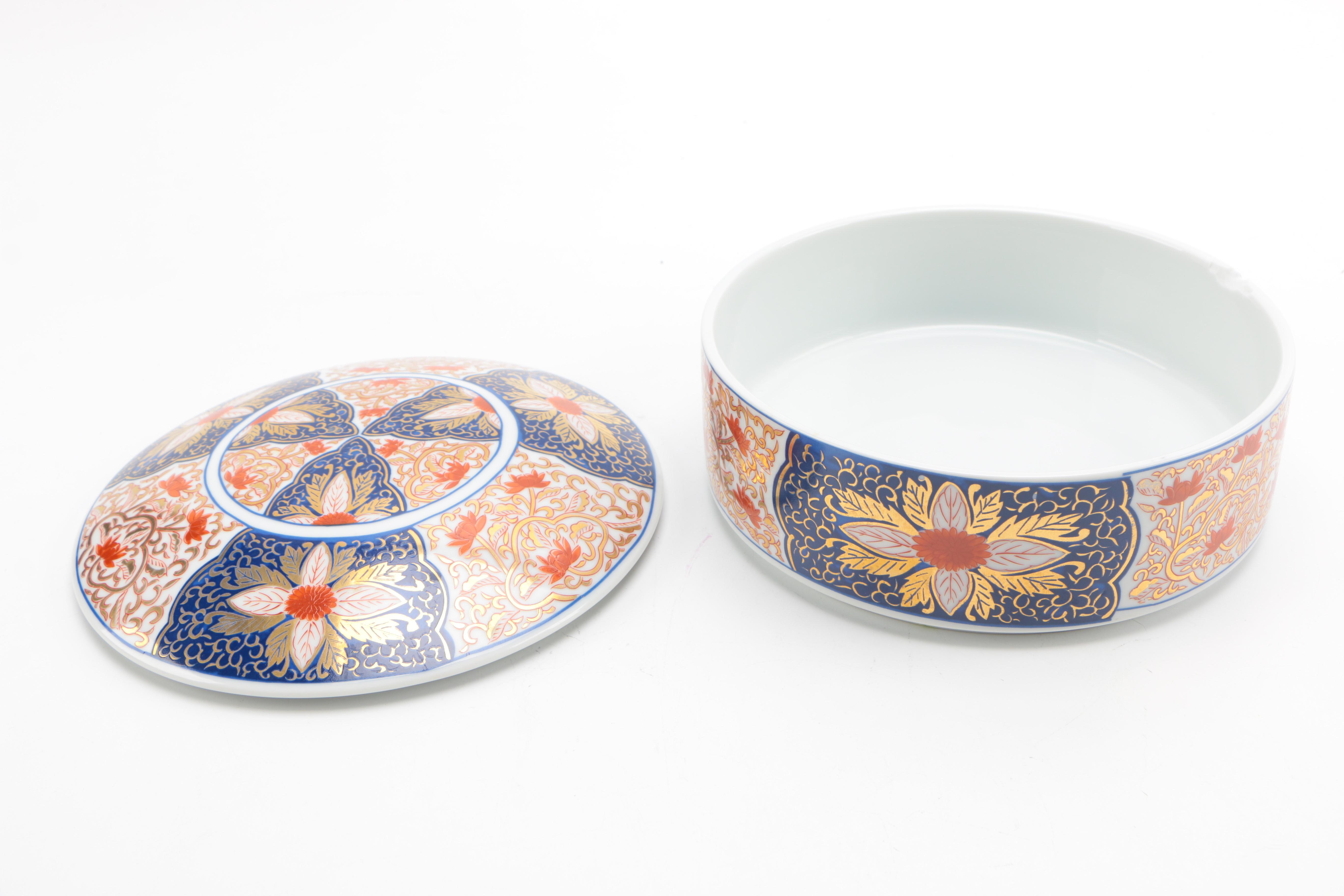 Japanese Imari Style Stacking Porcelain Boxes