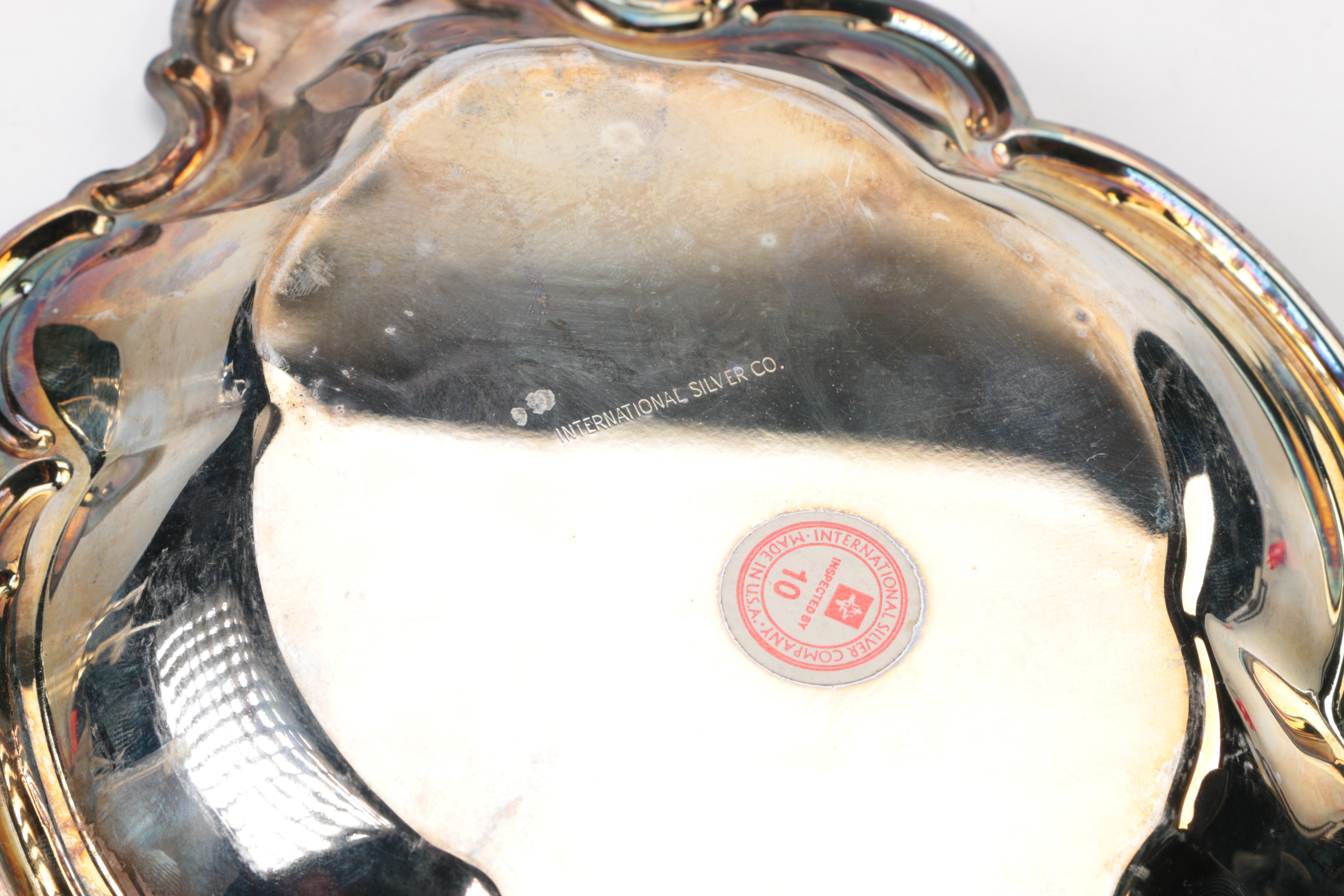 Assortment of Silver Plate Trays, Bowls, and Candle Holders Featuring Gorham