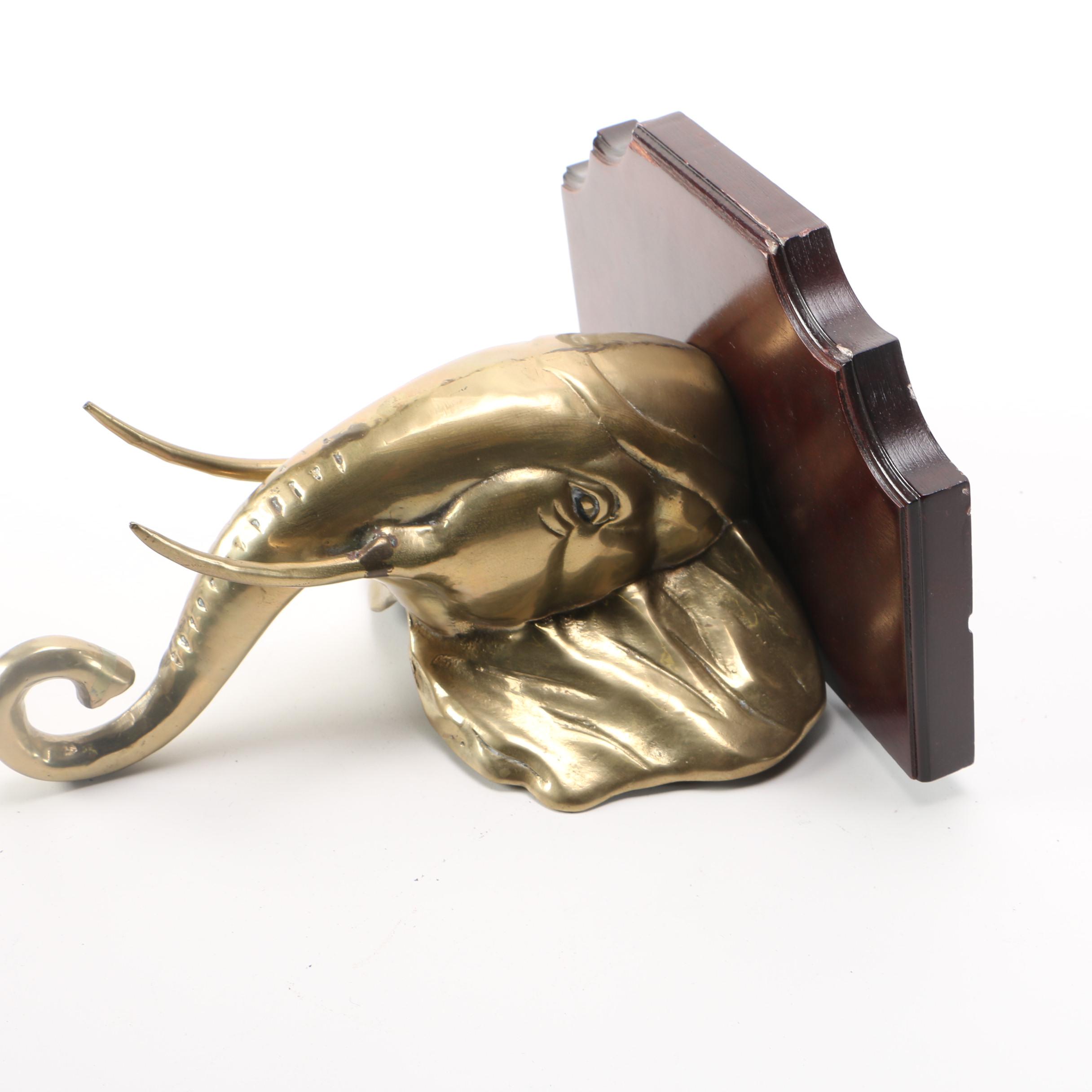 Brass Elephant Wall Shelf