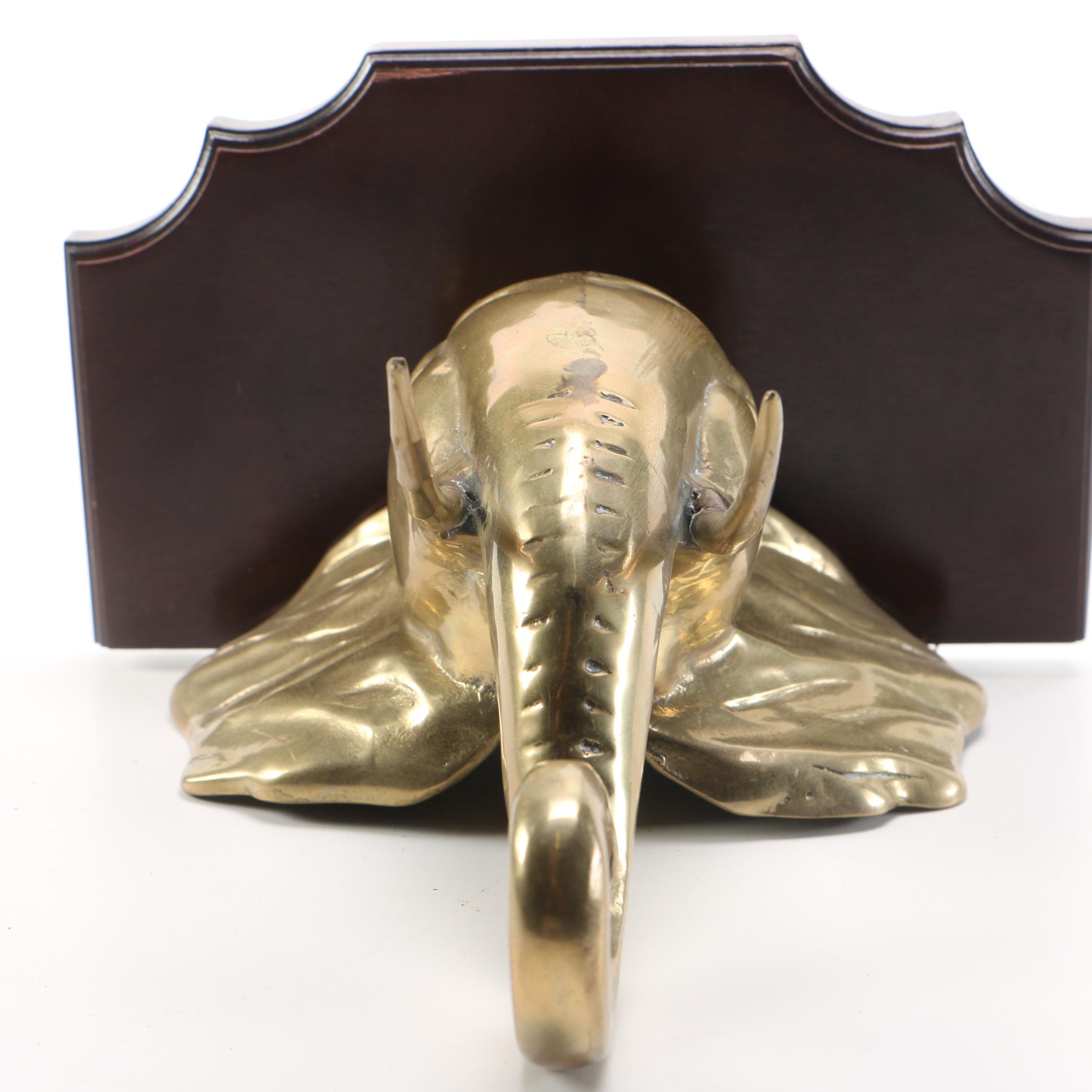 Brass Elephant Wall Shelf