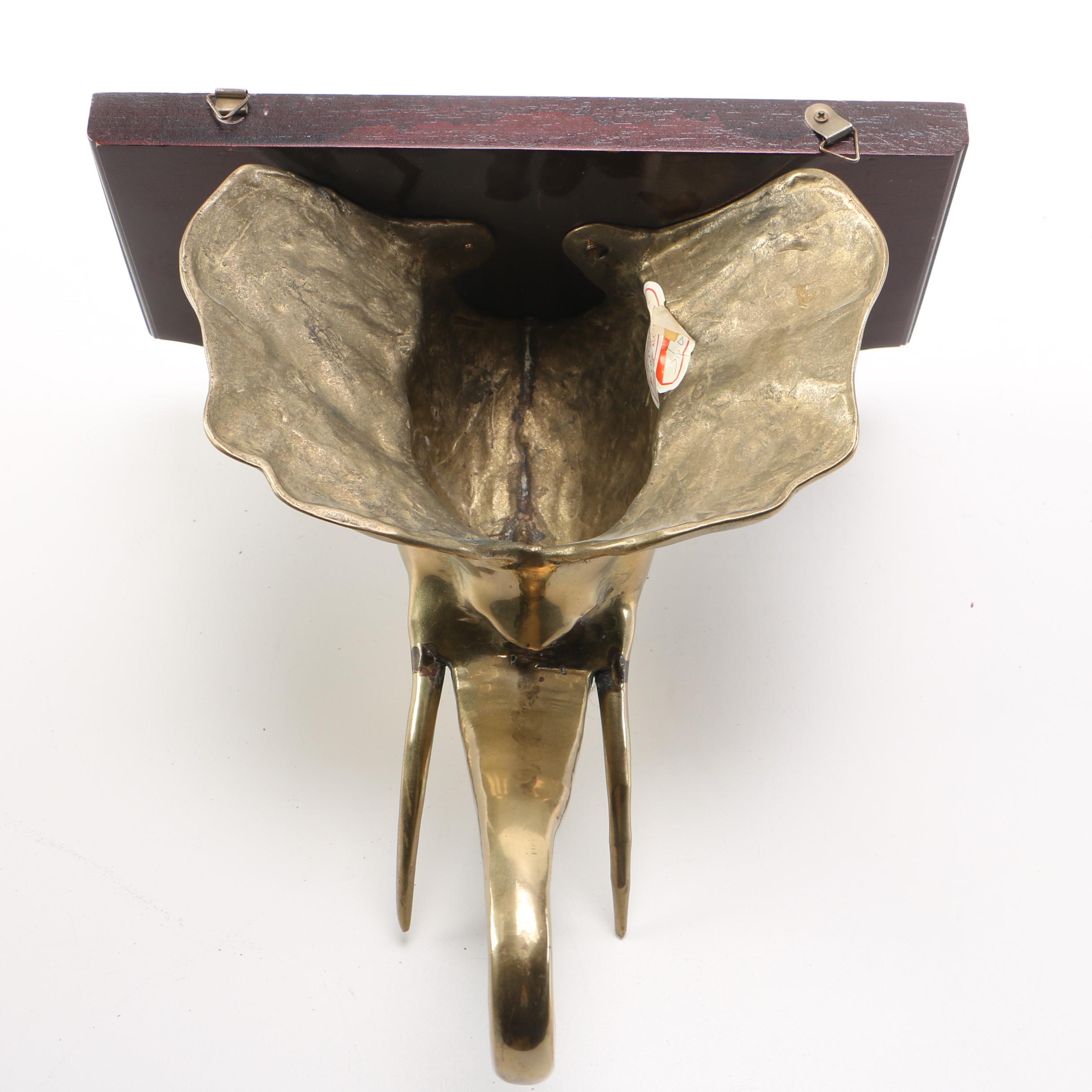 Brass Elephant Wall Shelf