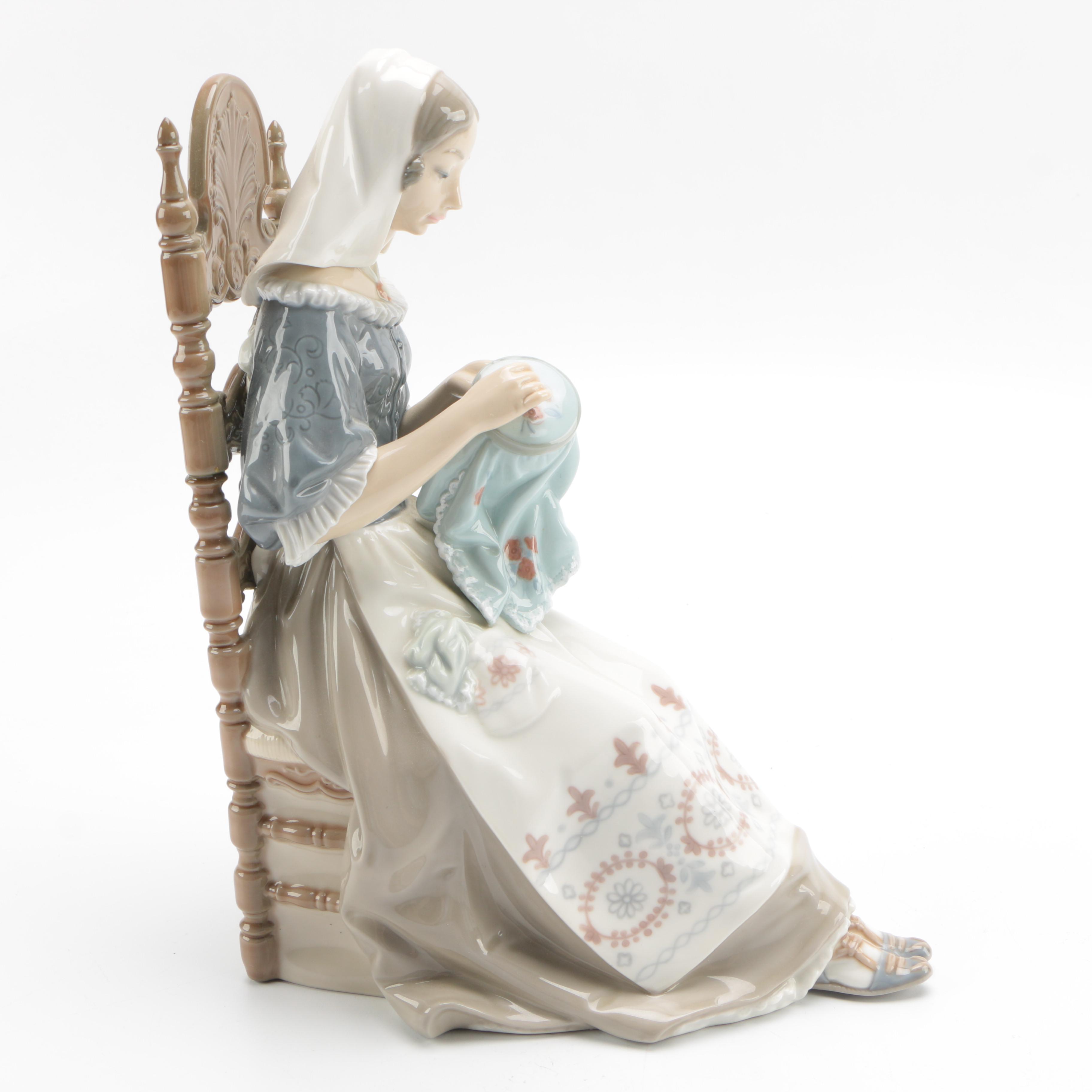 1974 Lladró "Insular Embroideress" Porcelain Figurine