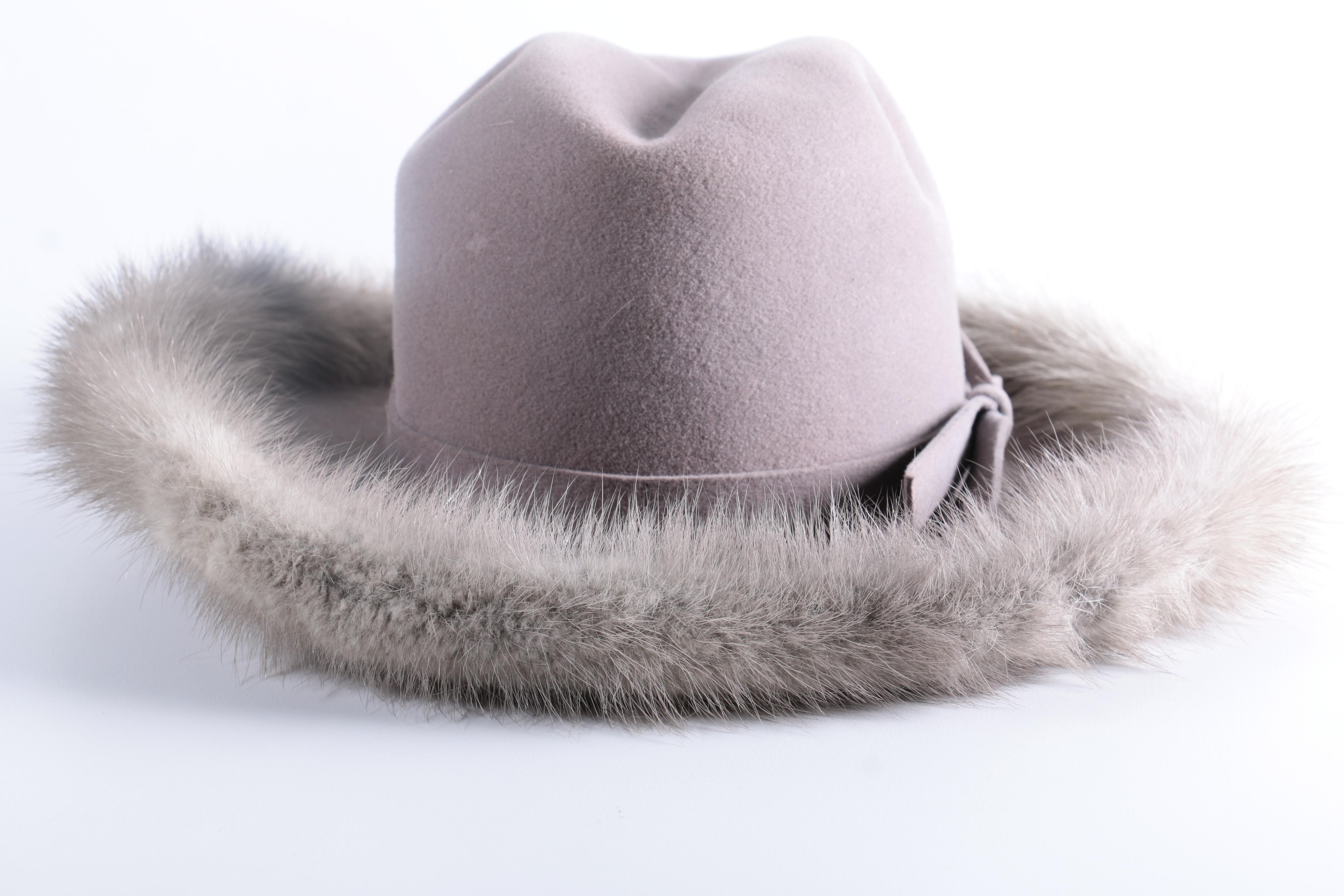 Vintage Mr. John Jr. Mink Trim Hat