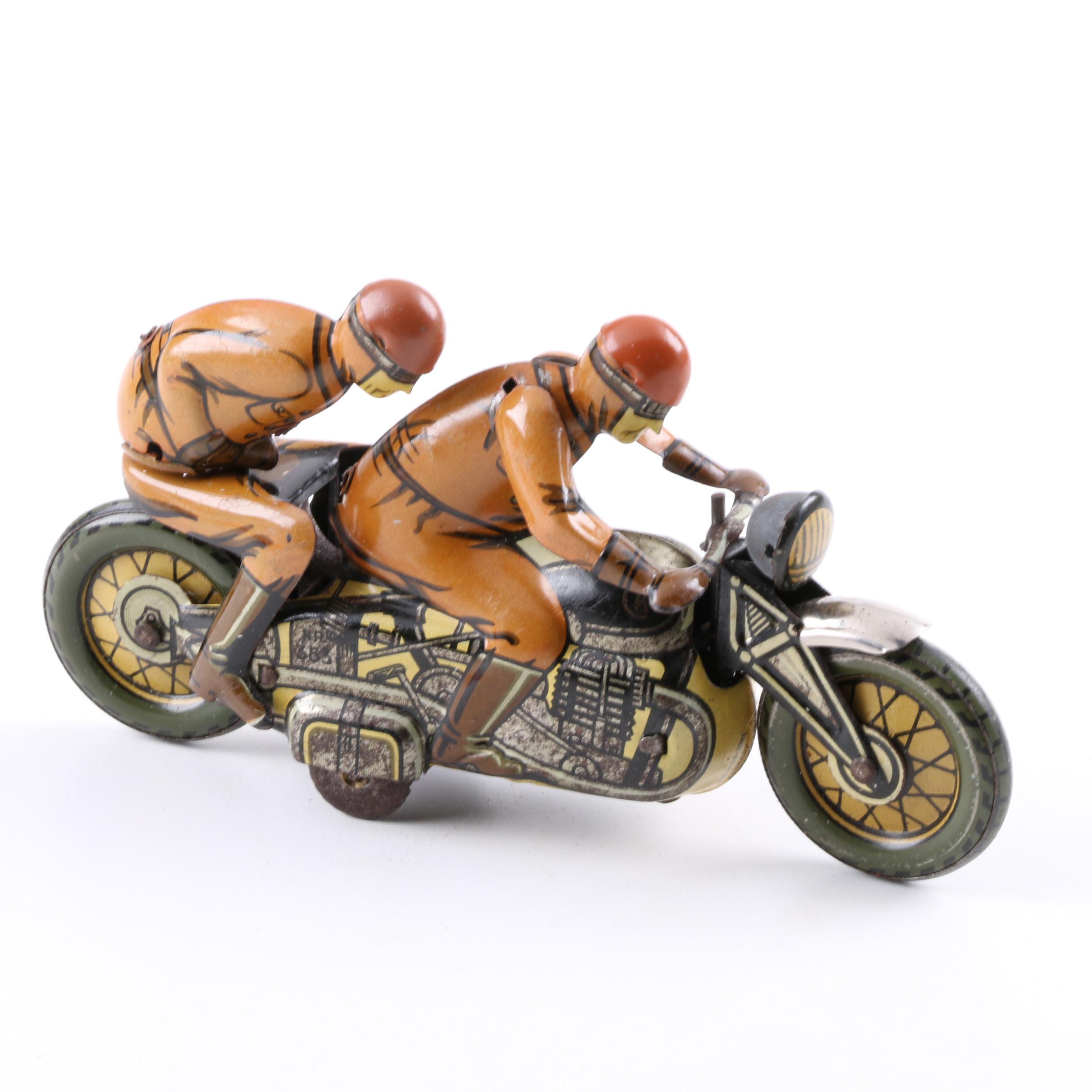 Clown and Motorcycle Vintage Tin Toys
