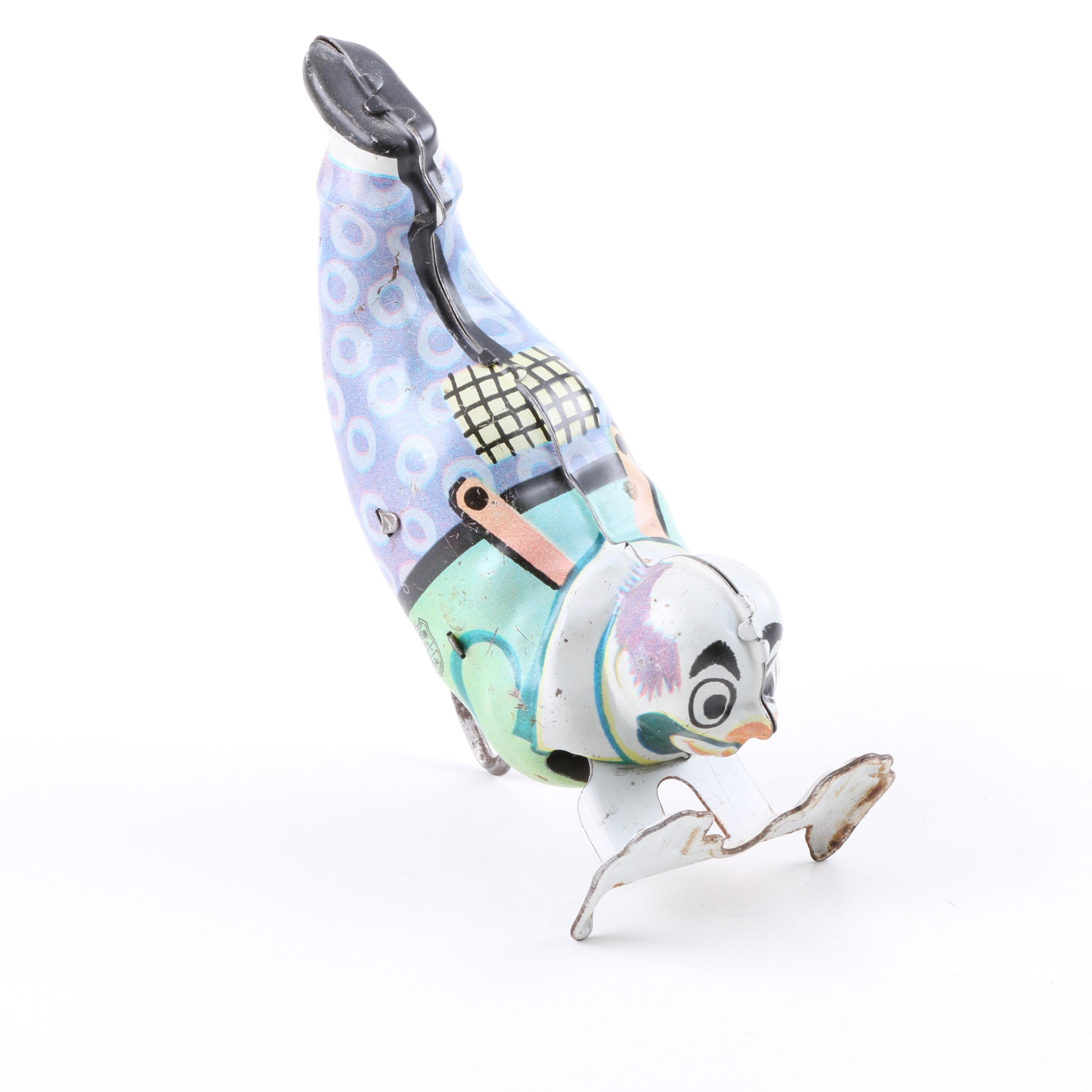 Clown and Motorcycle Vintage Tin Toys