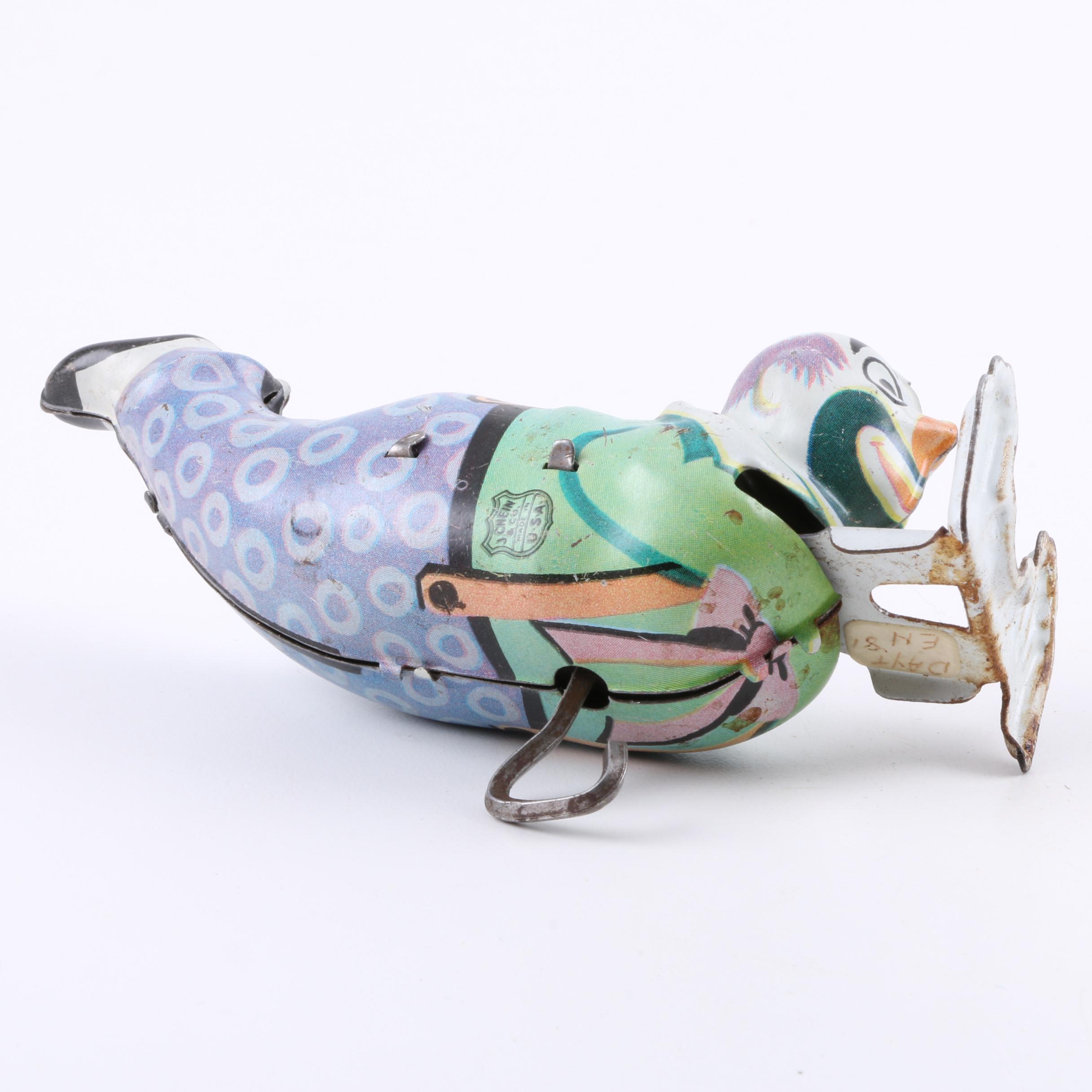 Clown and Motorcycle Vintage Tin Toys