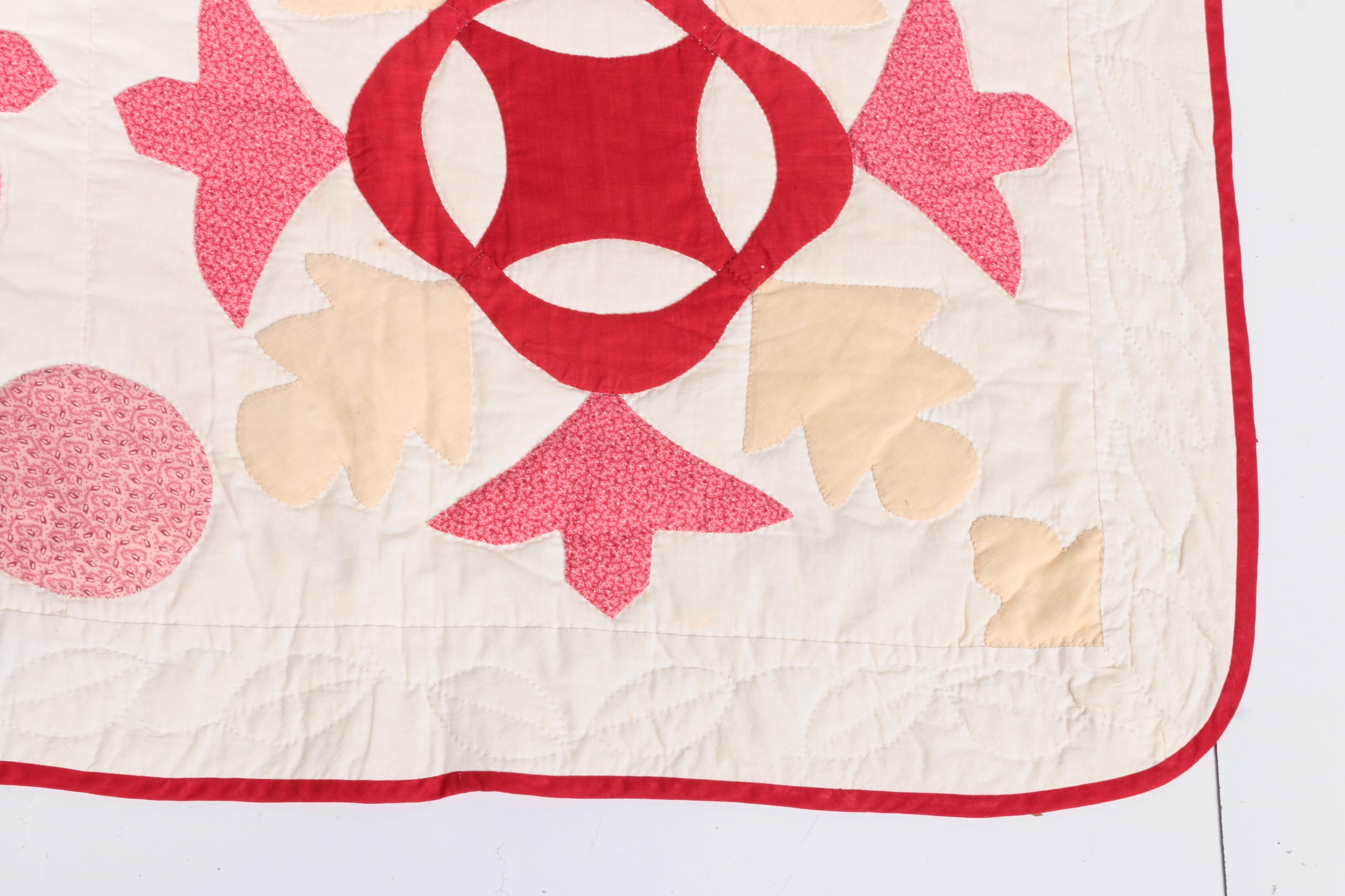Hand Appliquéd "Whig Rose" Quilt