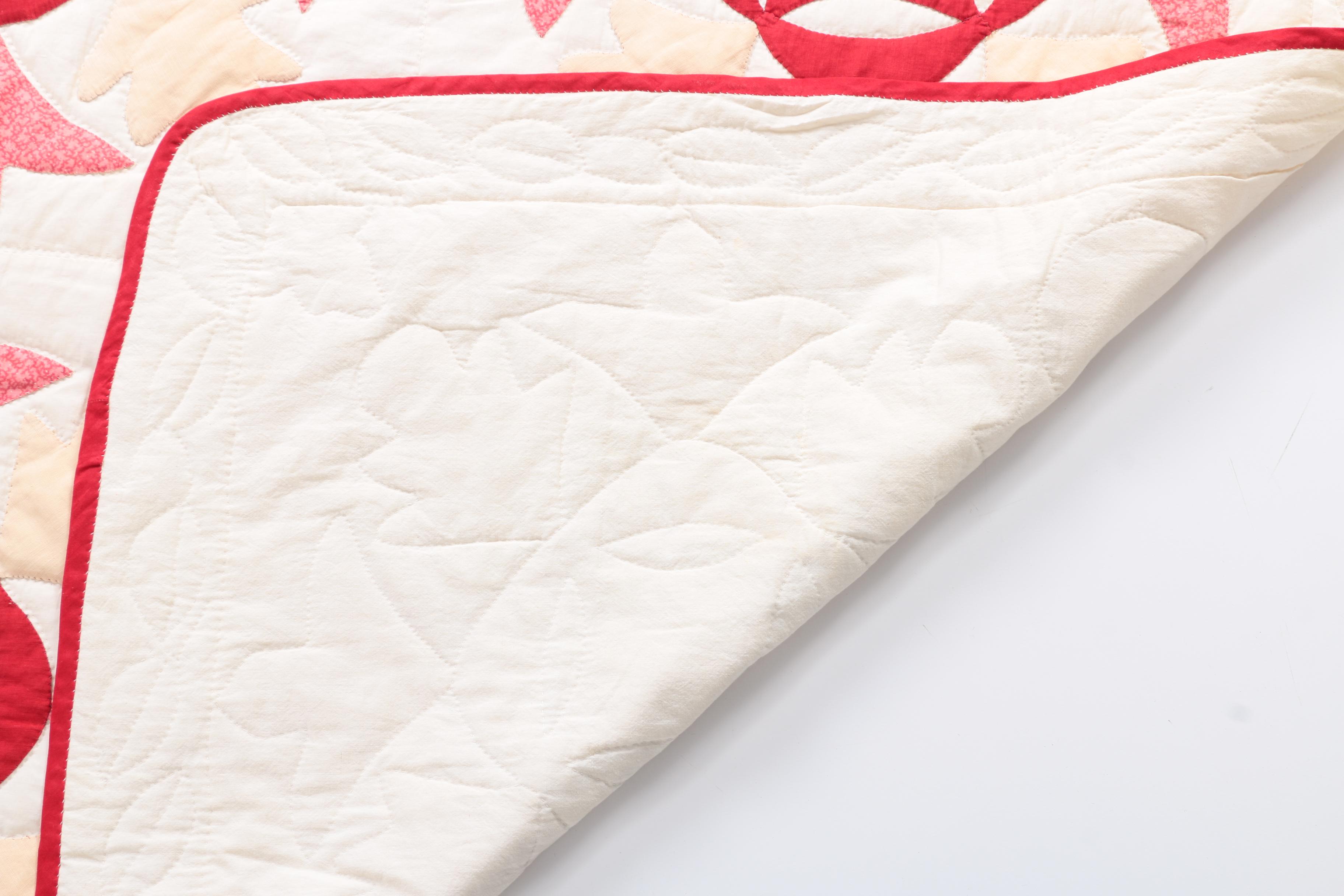 Hand Appliquéd "Whig Rose" Quilt