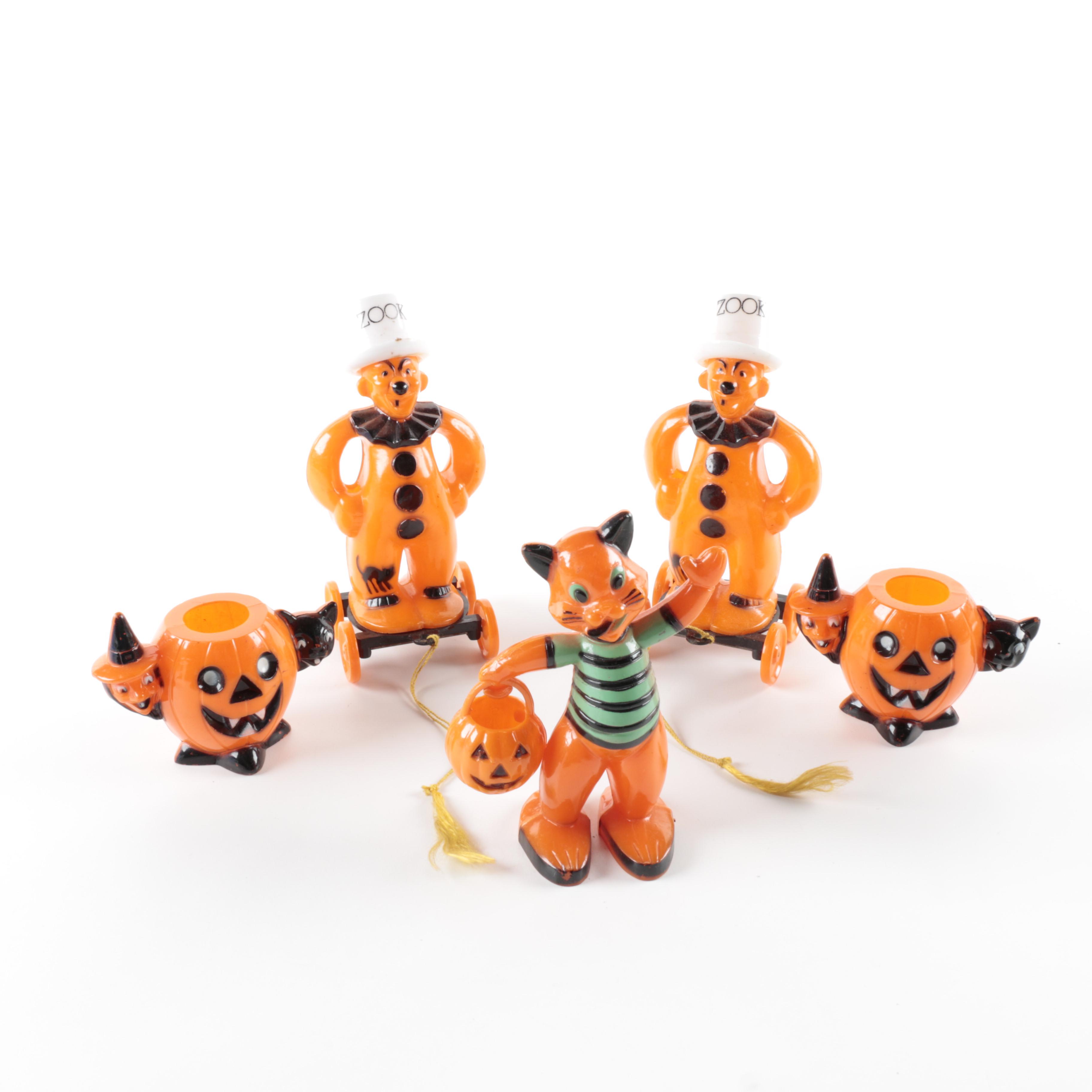 Vintage Zook the Clown Pull Toys and Halloween Decor