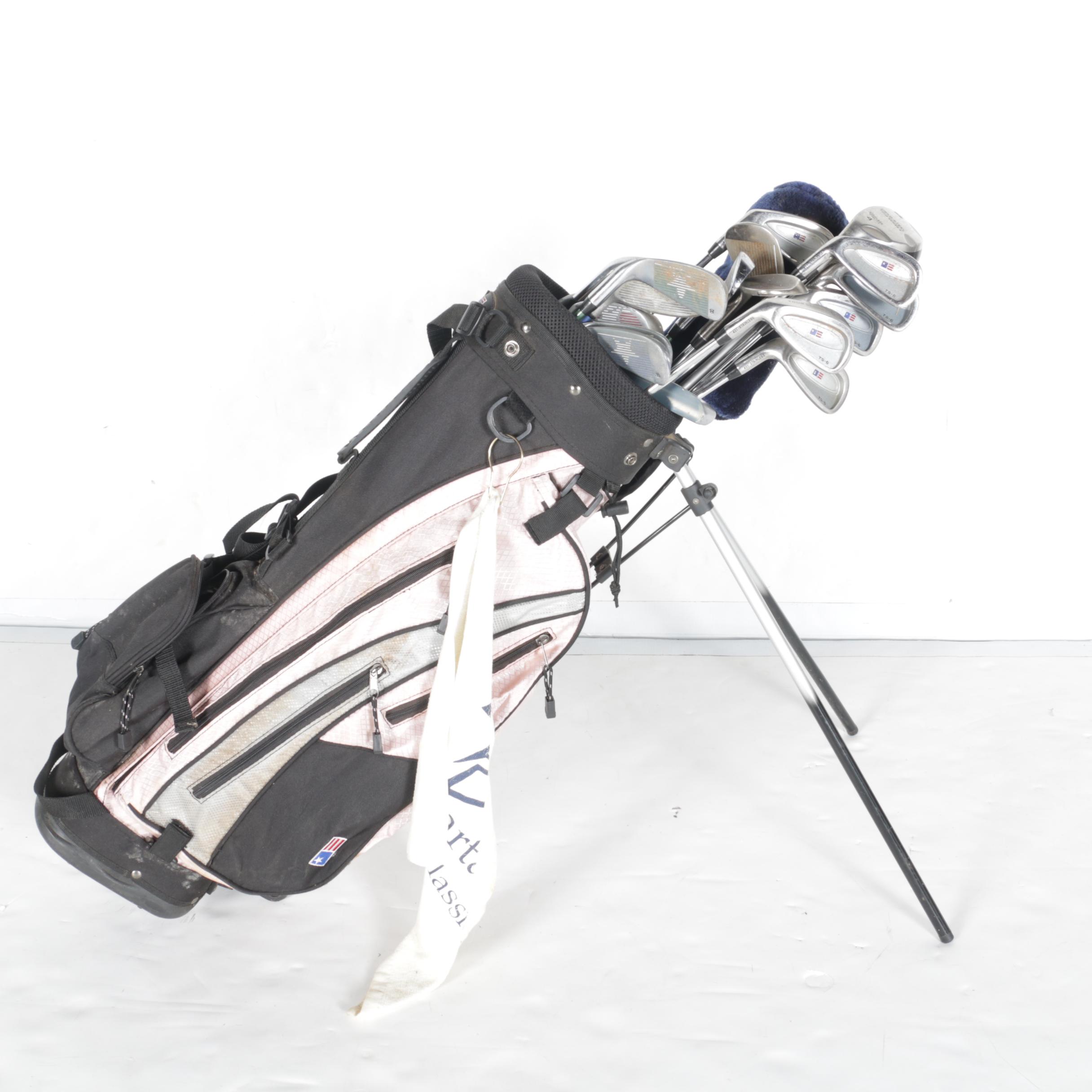 Set of Assorted Golf Clubs in Bag Including Tour Series 6