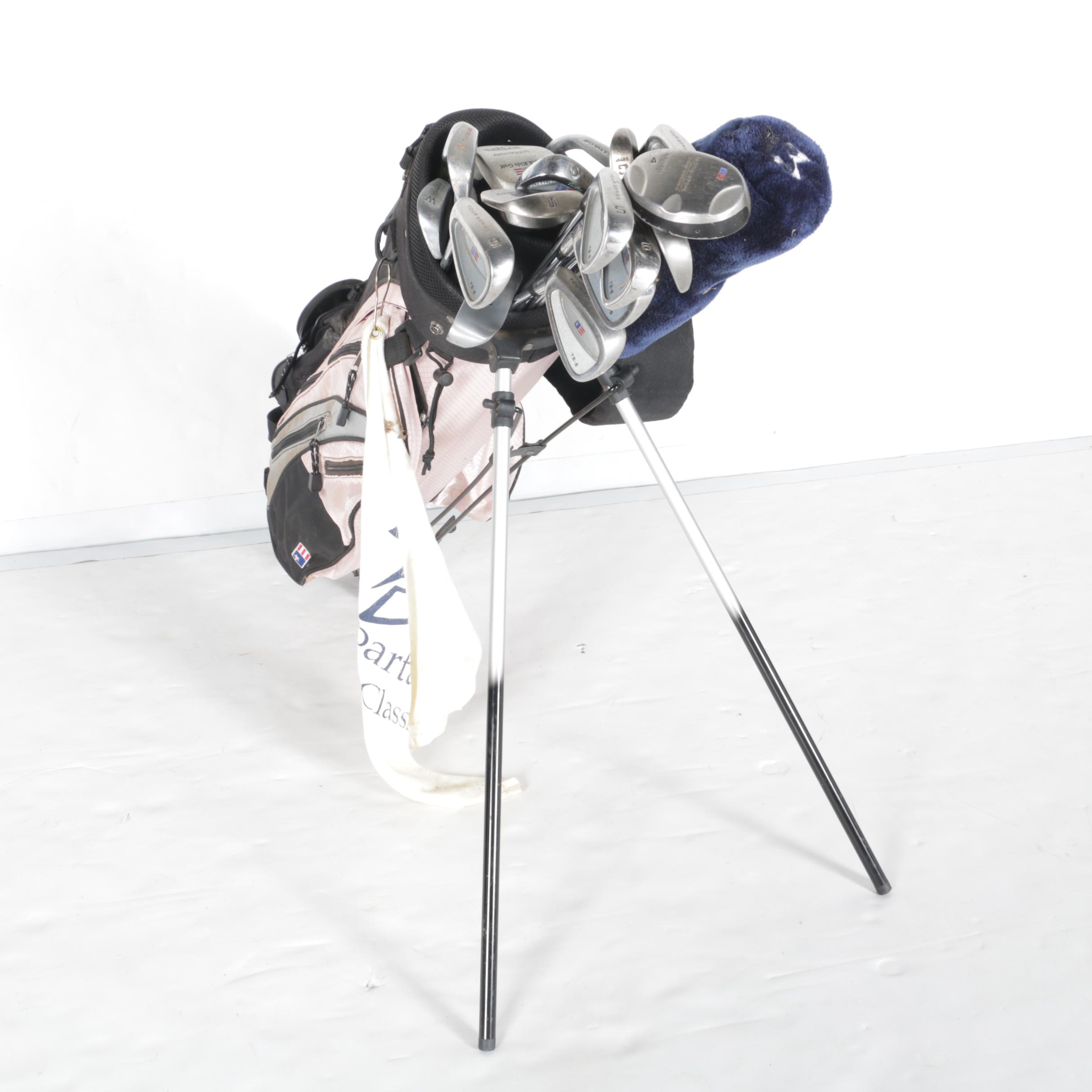 Set of Assorted Golf Clubs in Bag Including Tour Series 6