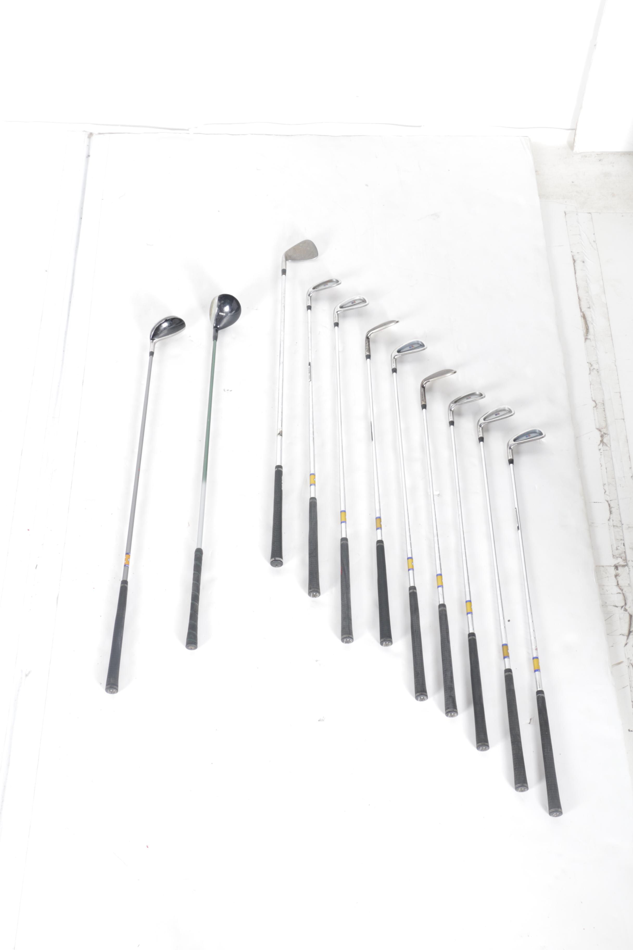 Set of Assorted Golf Clubs in Bag Including Tour Series 6