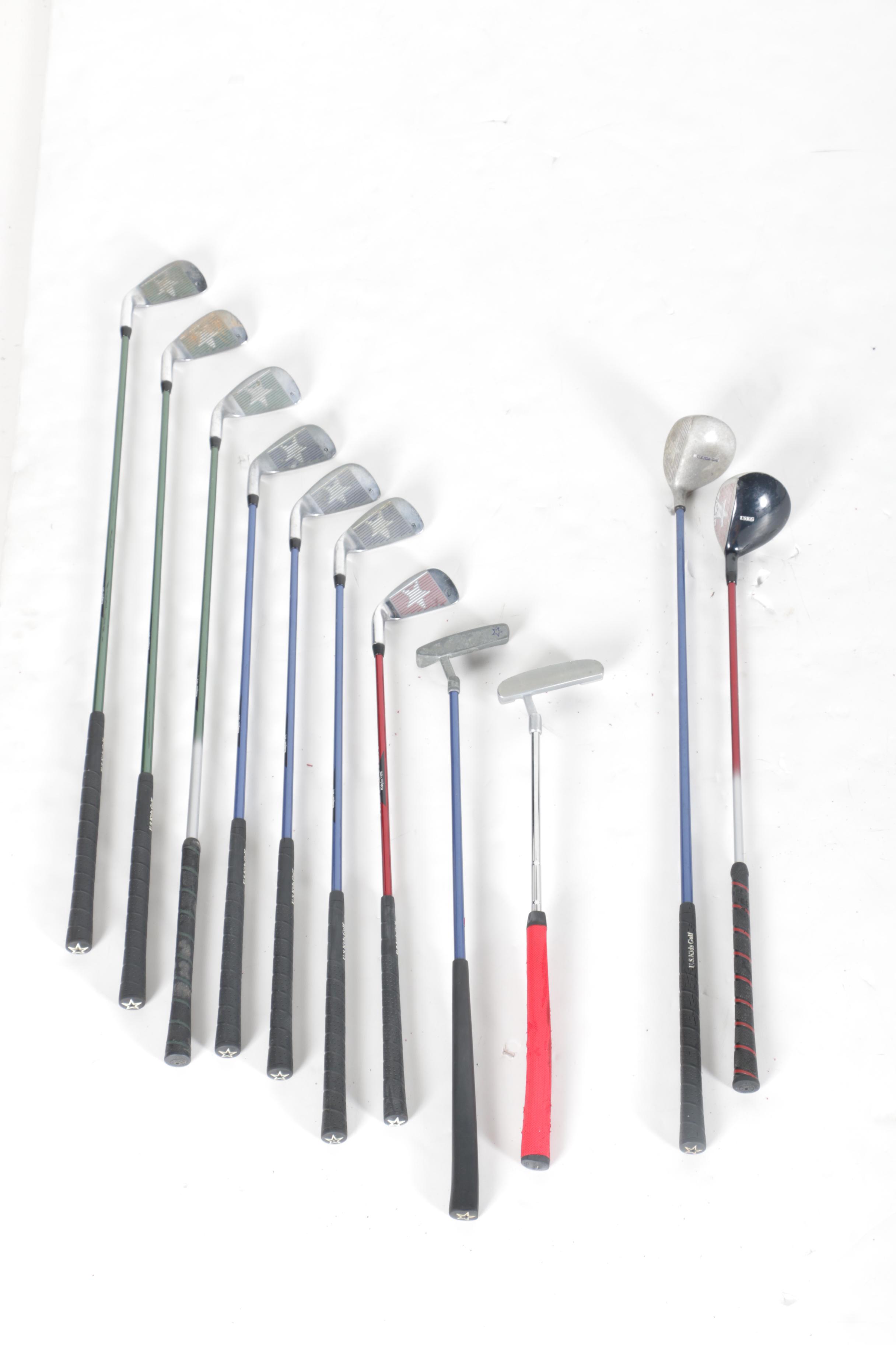 Set of Assorted Golf Clubs in Bag Including Tour Series 6