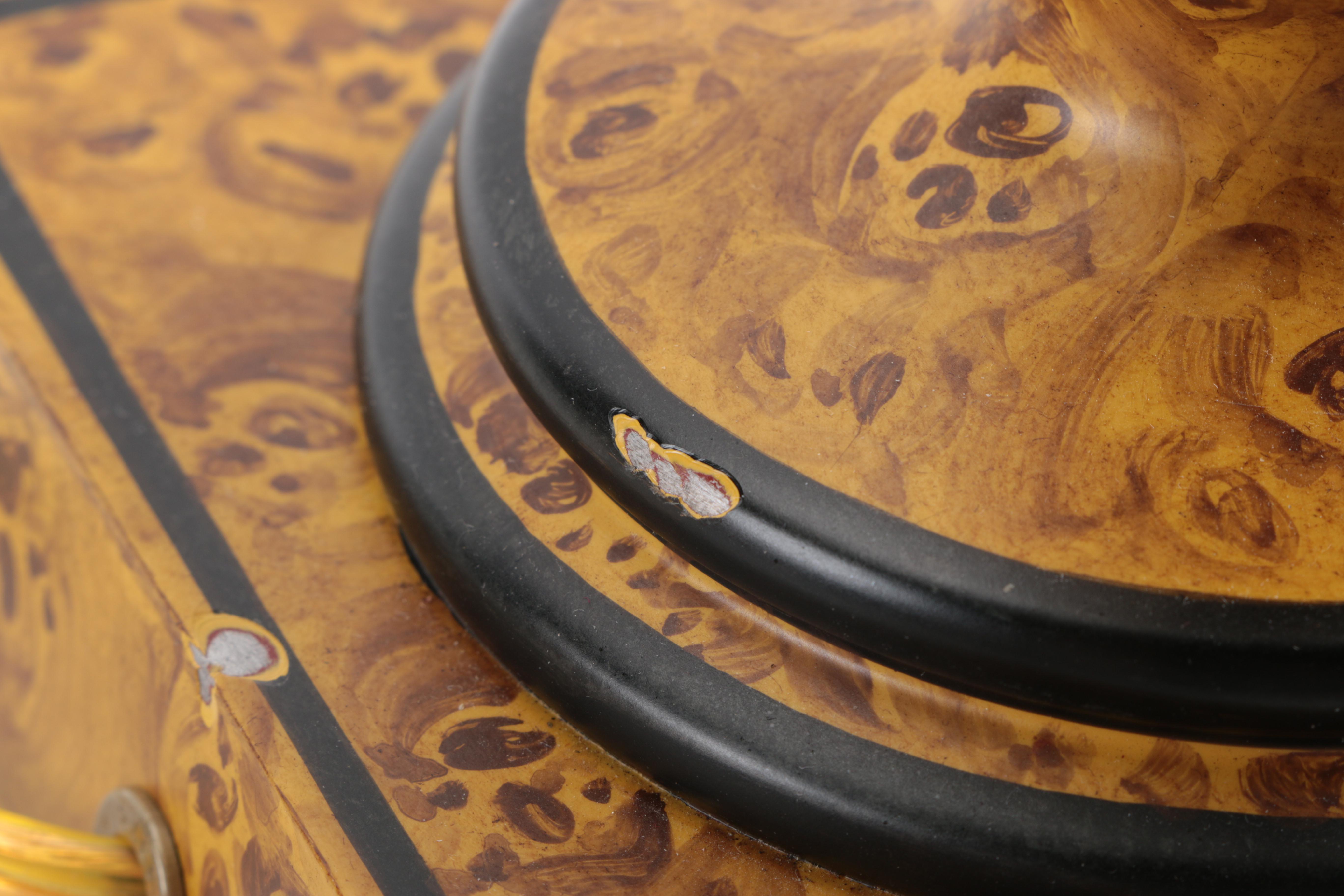 Wood and Metal Floral Shaped Table Lamp