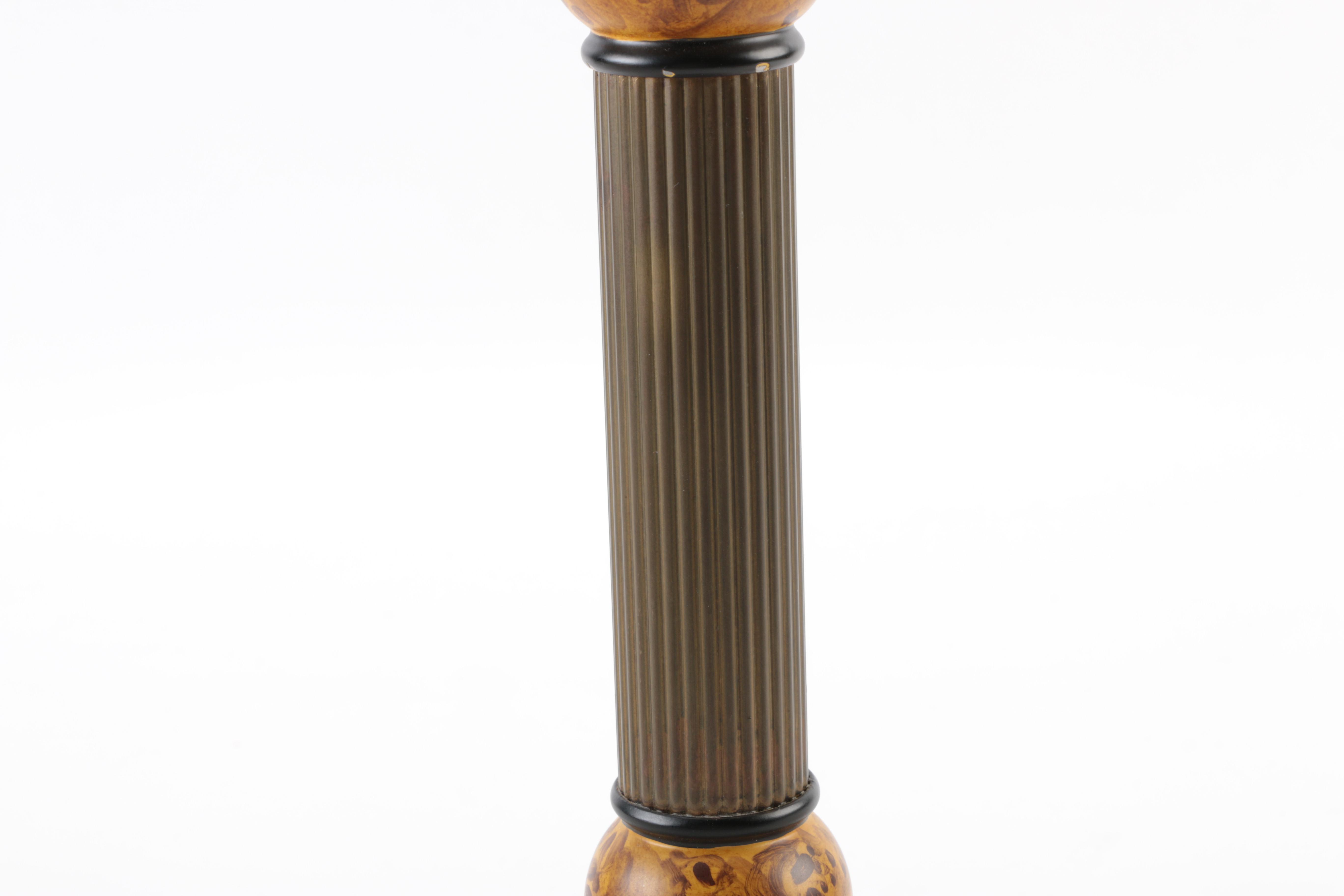 Wood and Metal Floral Shaped Table Lamp