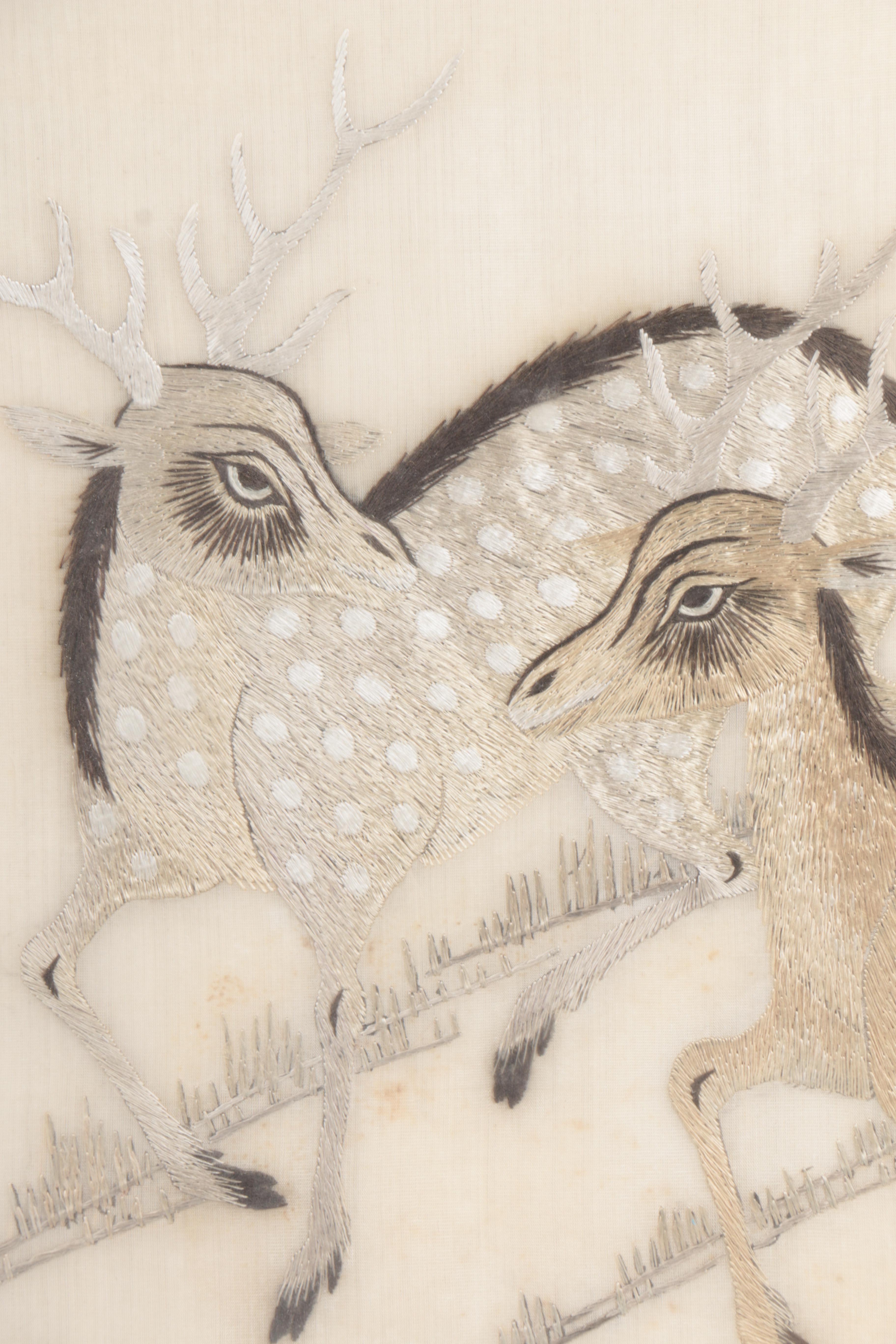 East Asian Embroidery on Silk of Wooded Scene