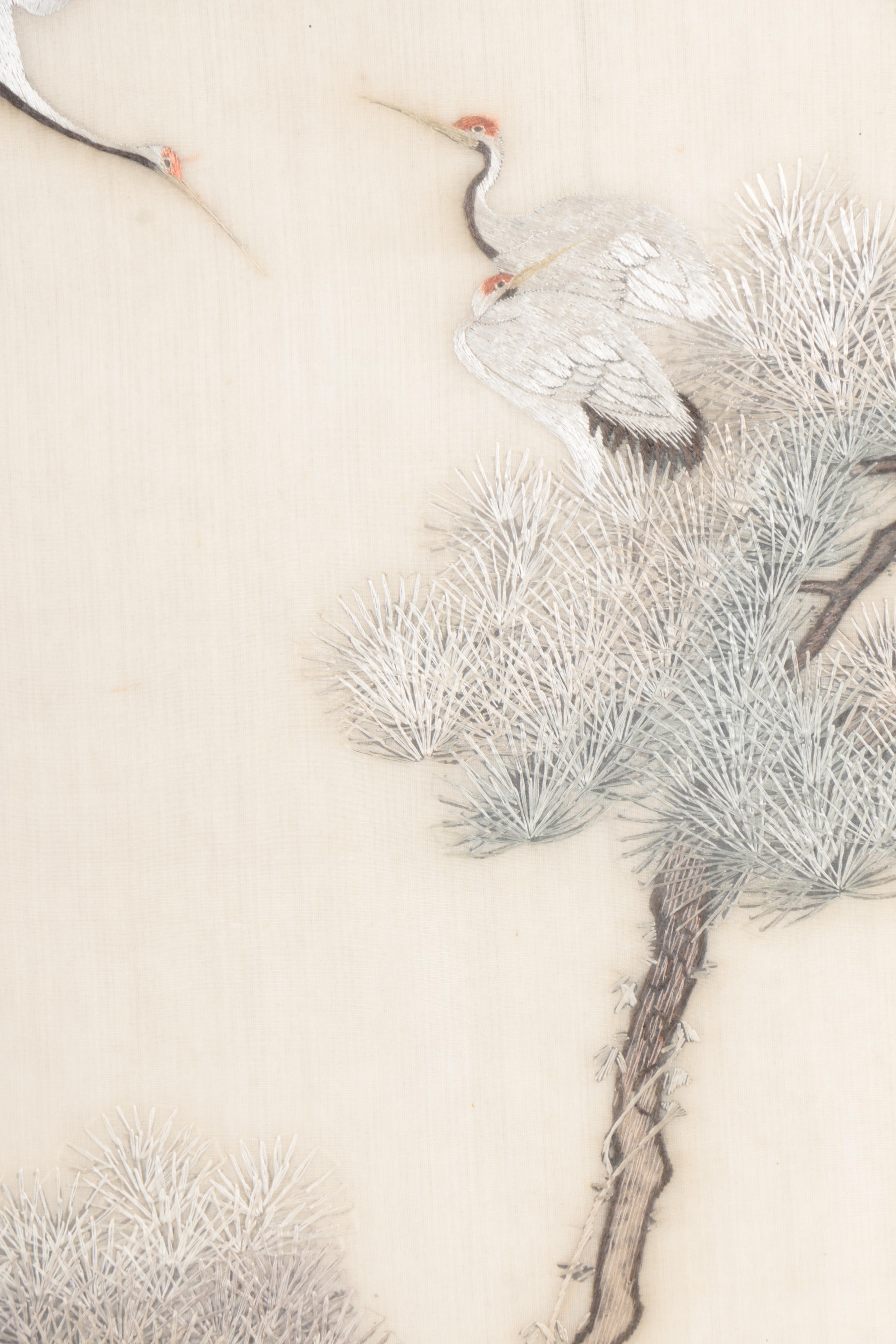 East Asian Embroidery on Silk of Wooded Scene