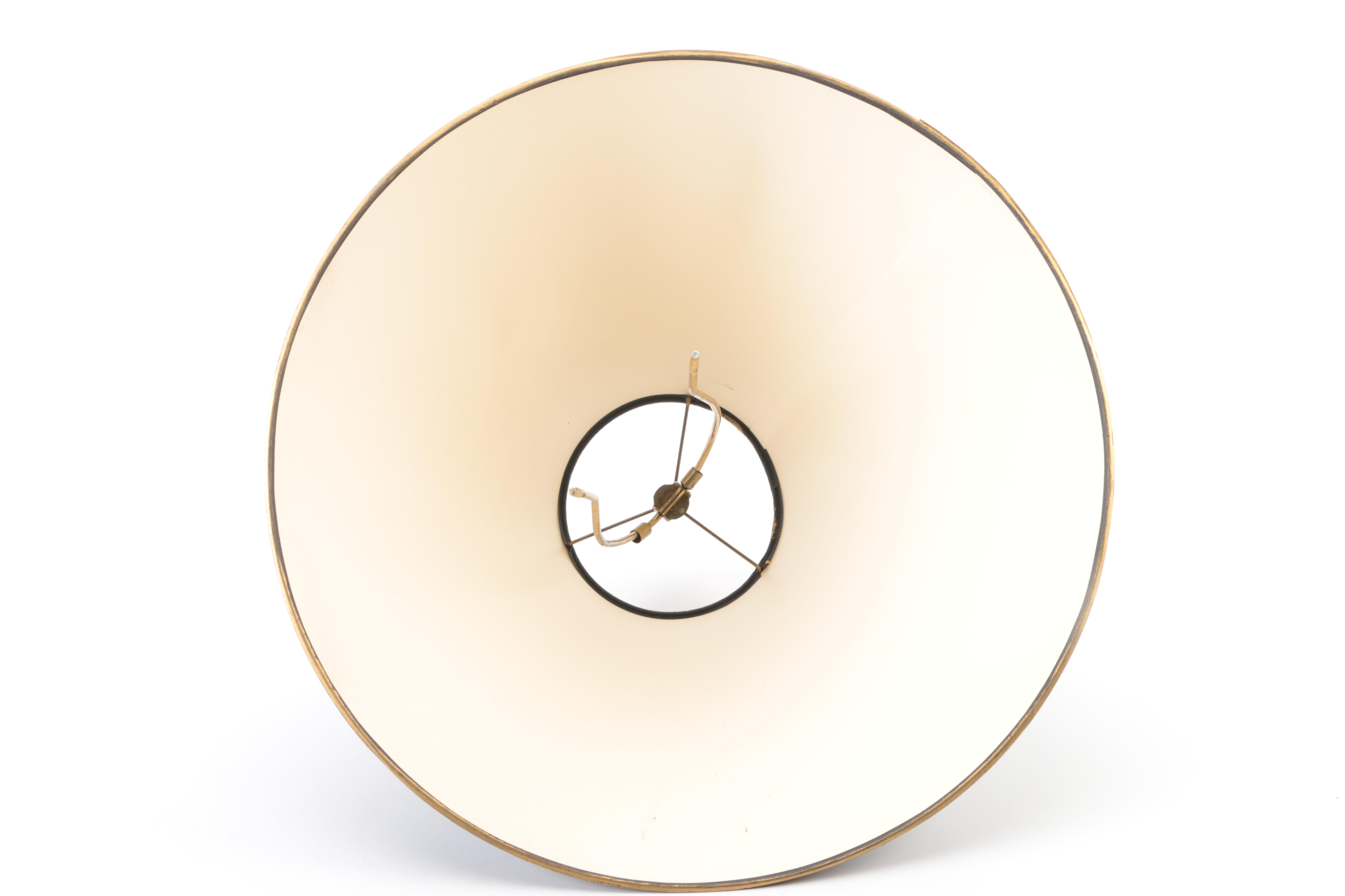 Acanthus Leaf and Gilded Lamp with Black Lampshade