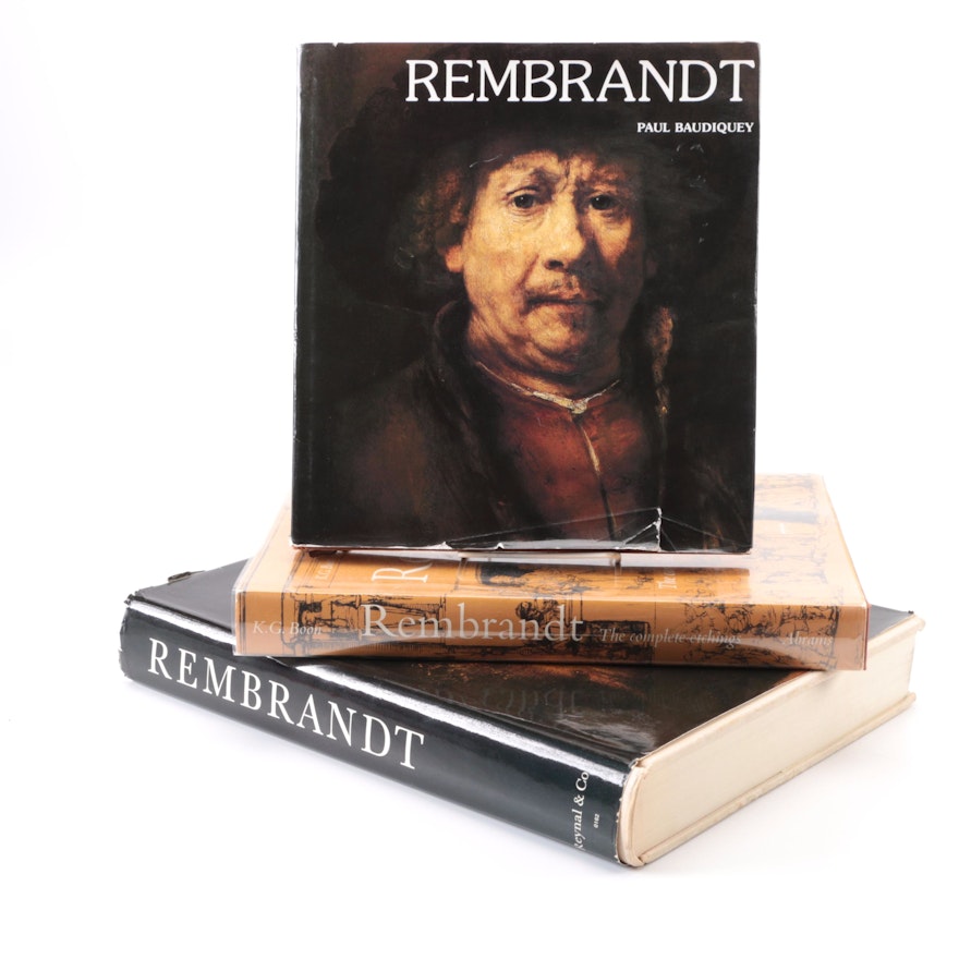Three Coffee Table Style Books on Rembrandt