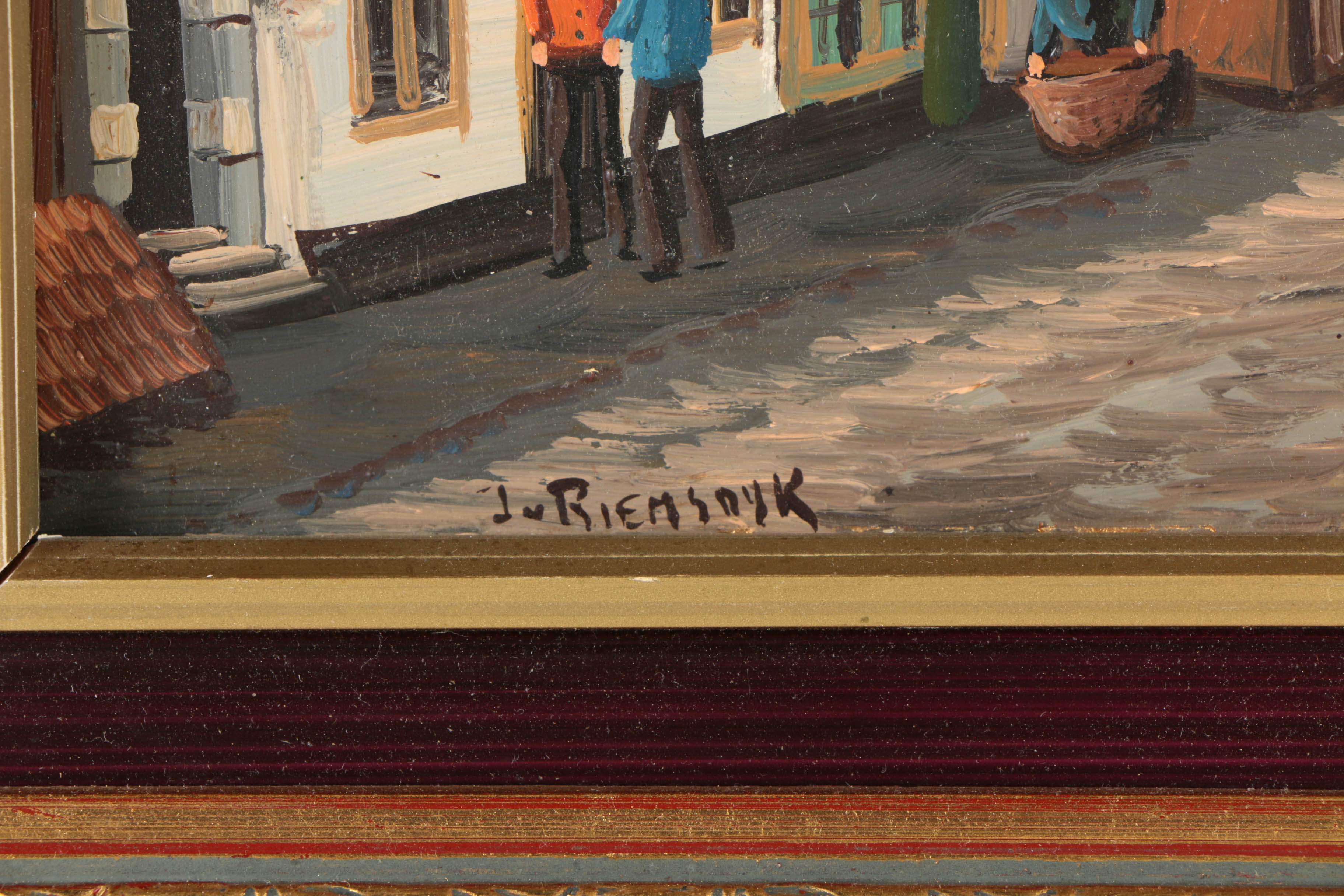 J. Van Riemsdyk Oil Painting on Board of Amsterdam