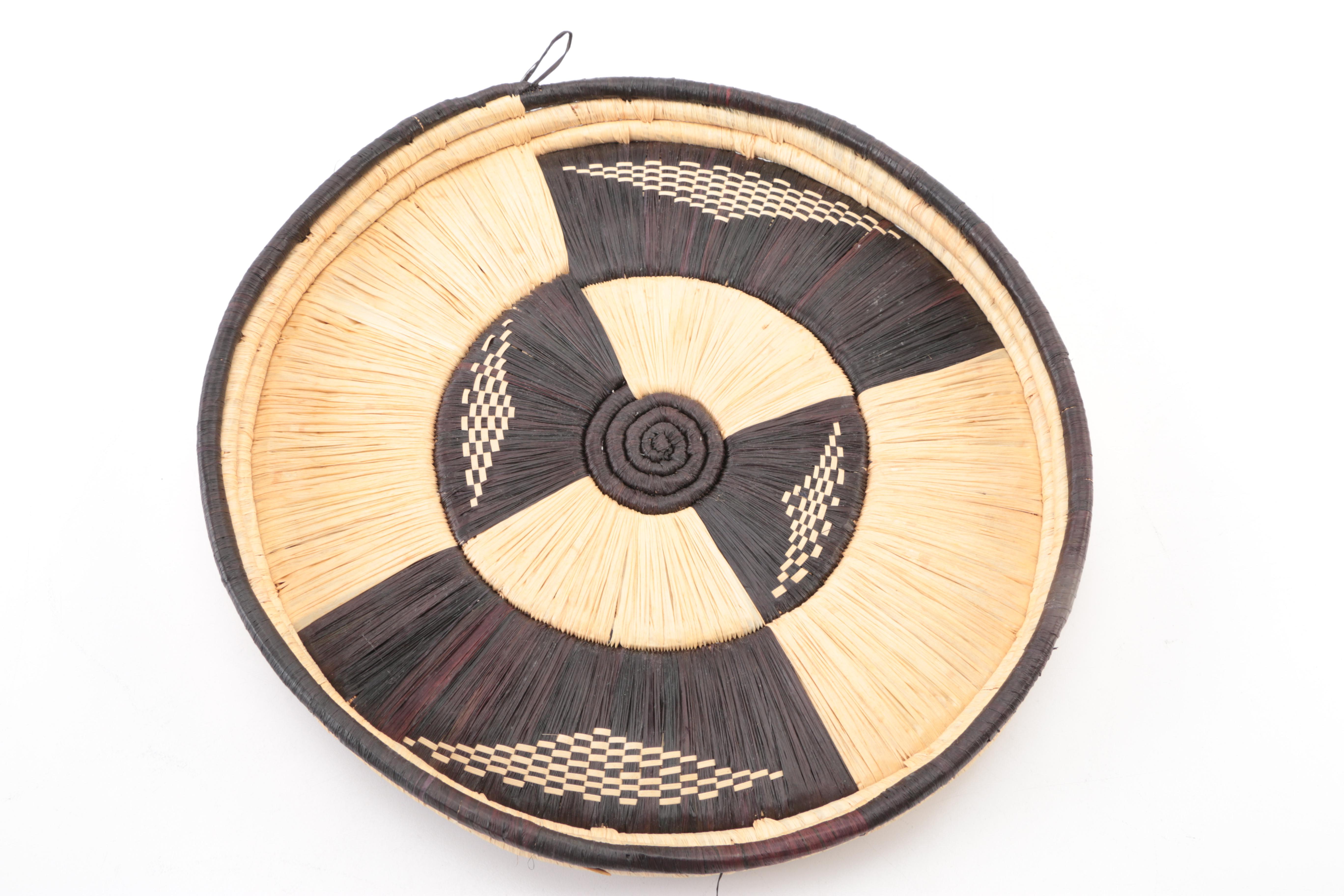 Brown and Tan Woven Decorative Plate