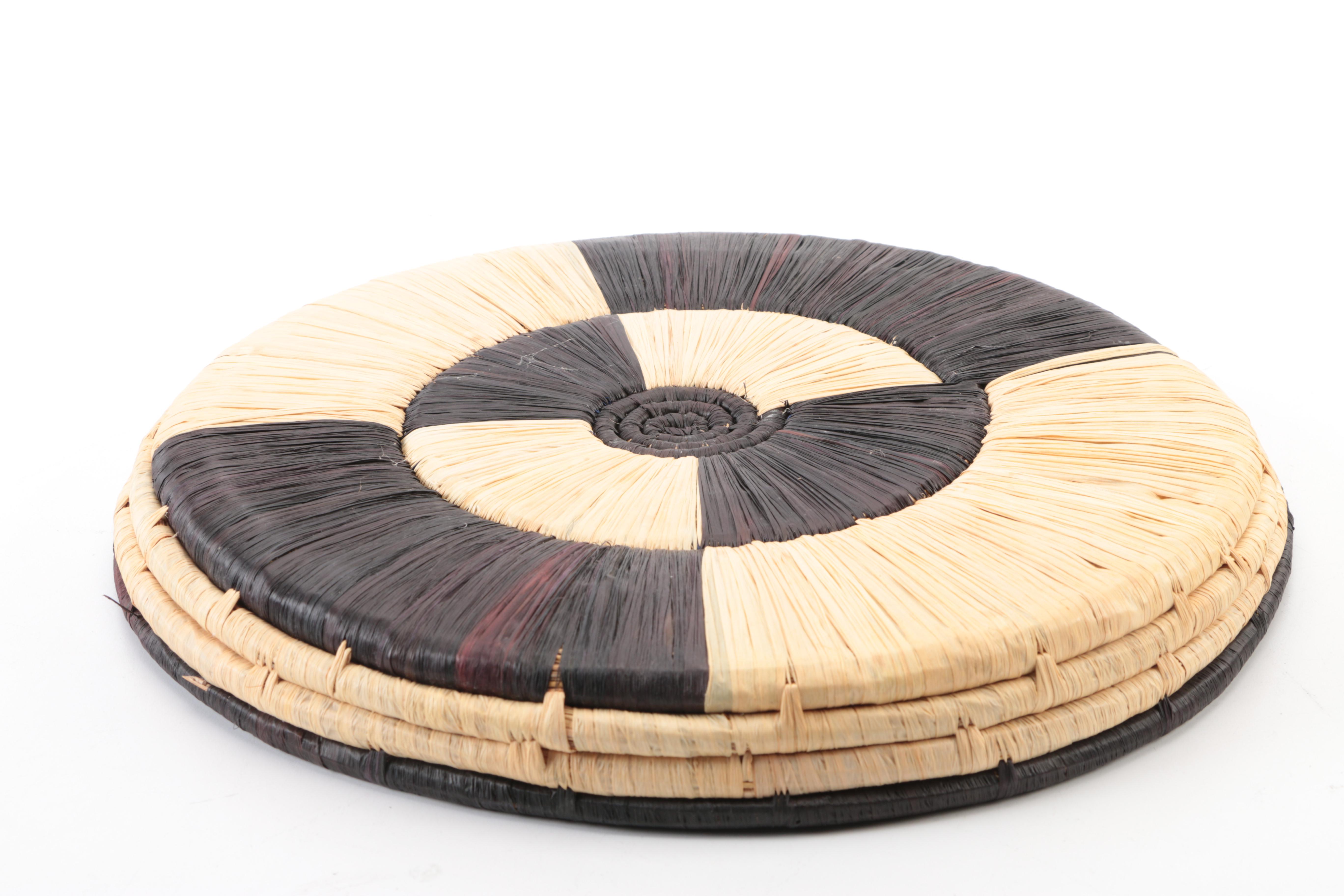 Brown and Tan Woven Decorative Plate