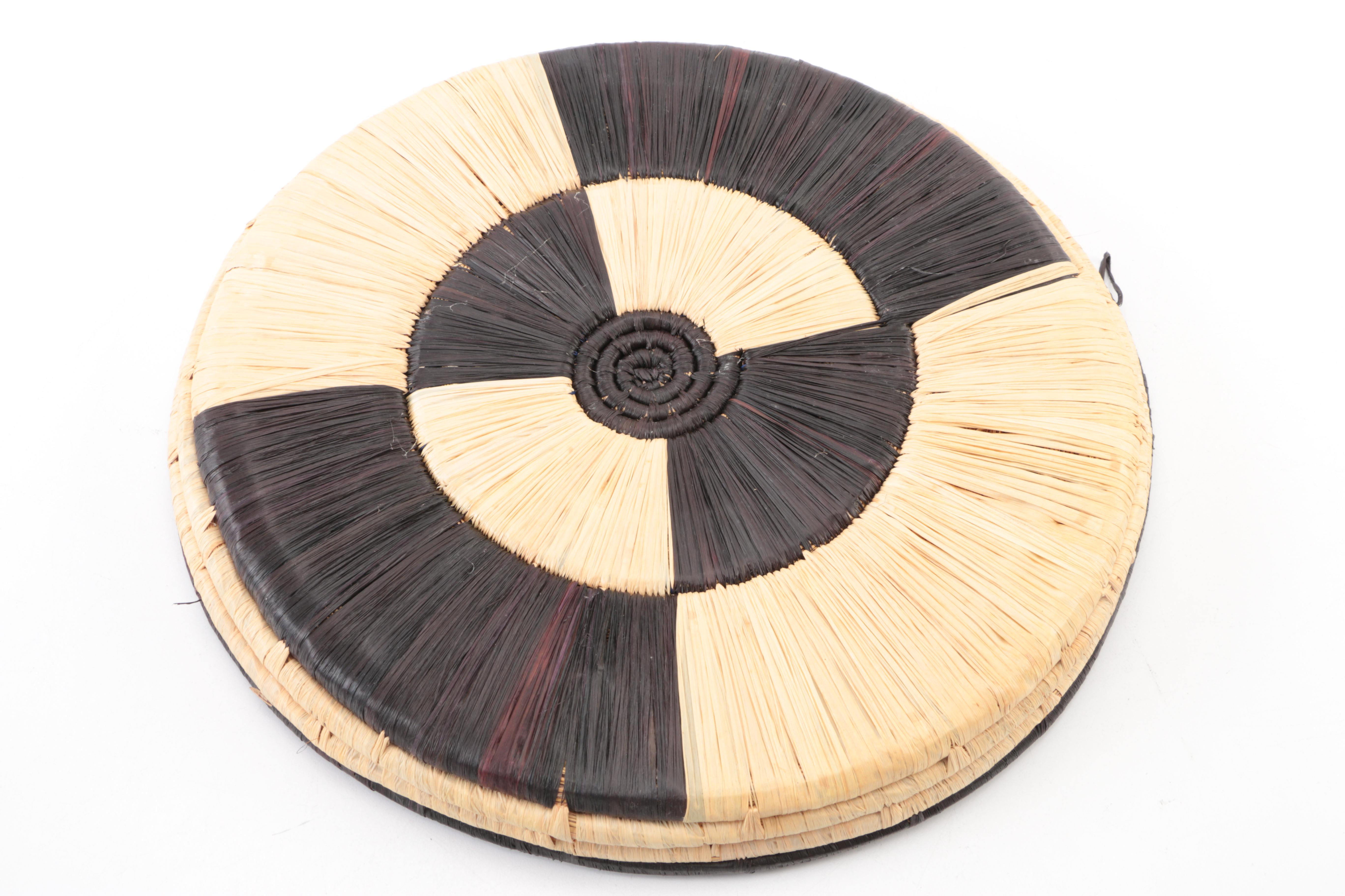 Brown and Tan Woven Decorative Plate