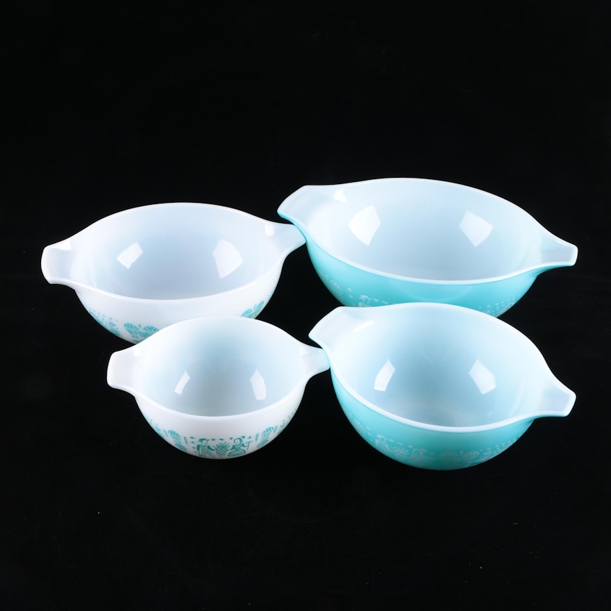 Pyrex "Butterprint" Turquoise Mixing Bowls