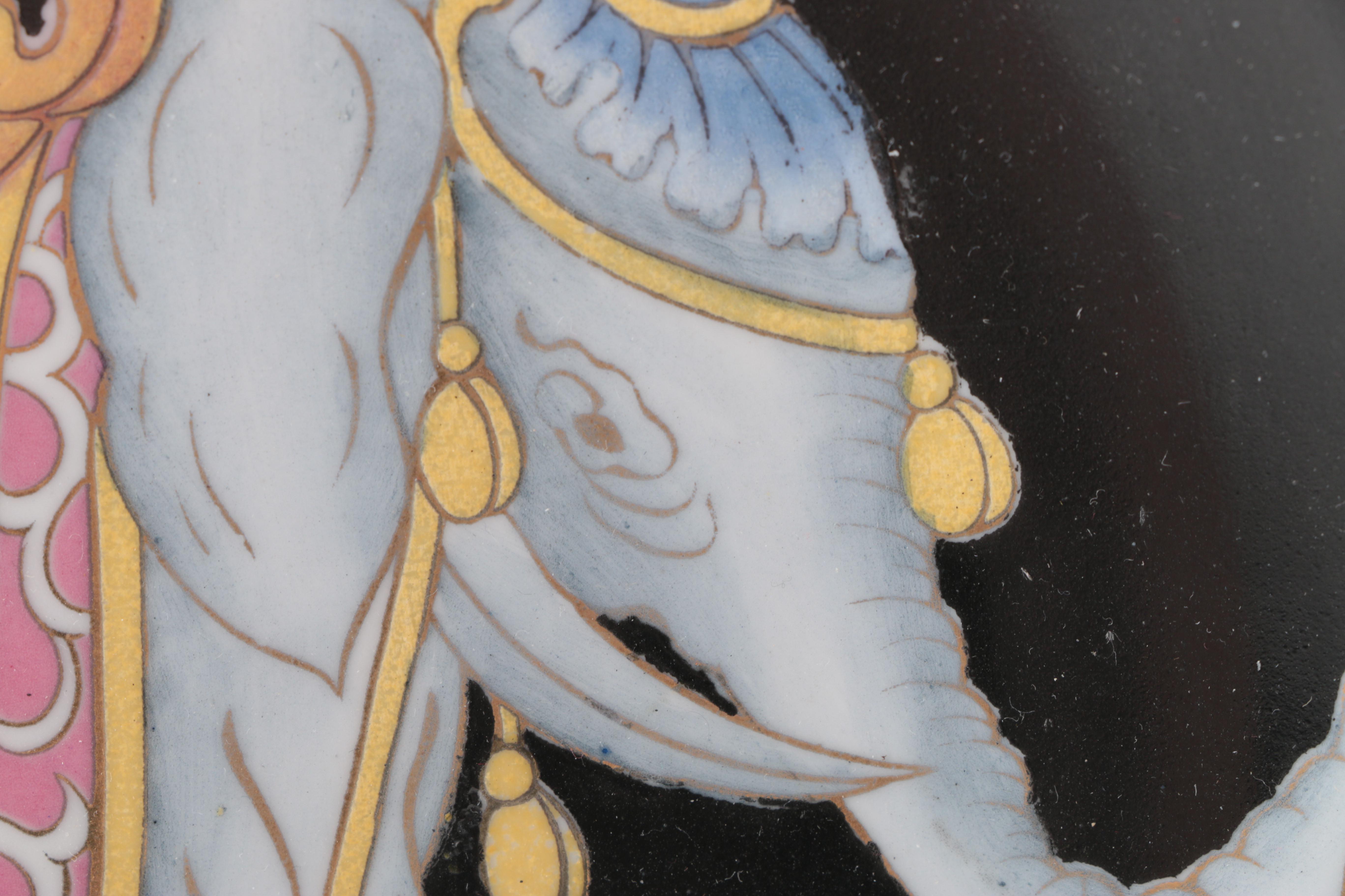 Indian Inspired Round Decorative Plate with Stand