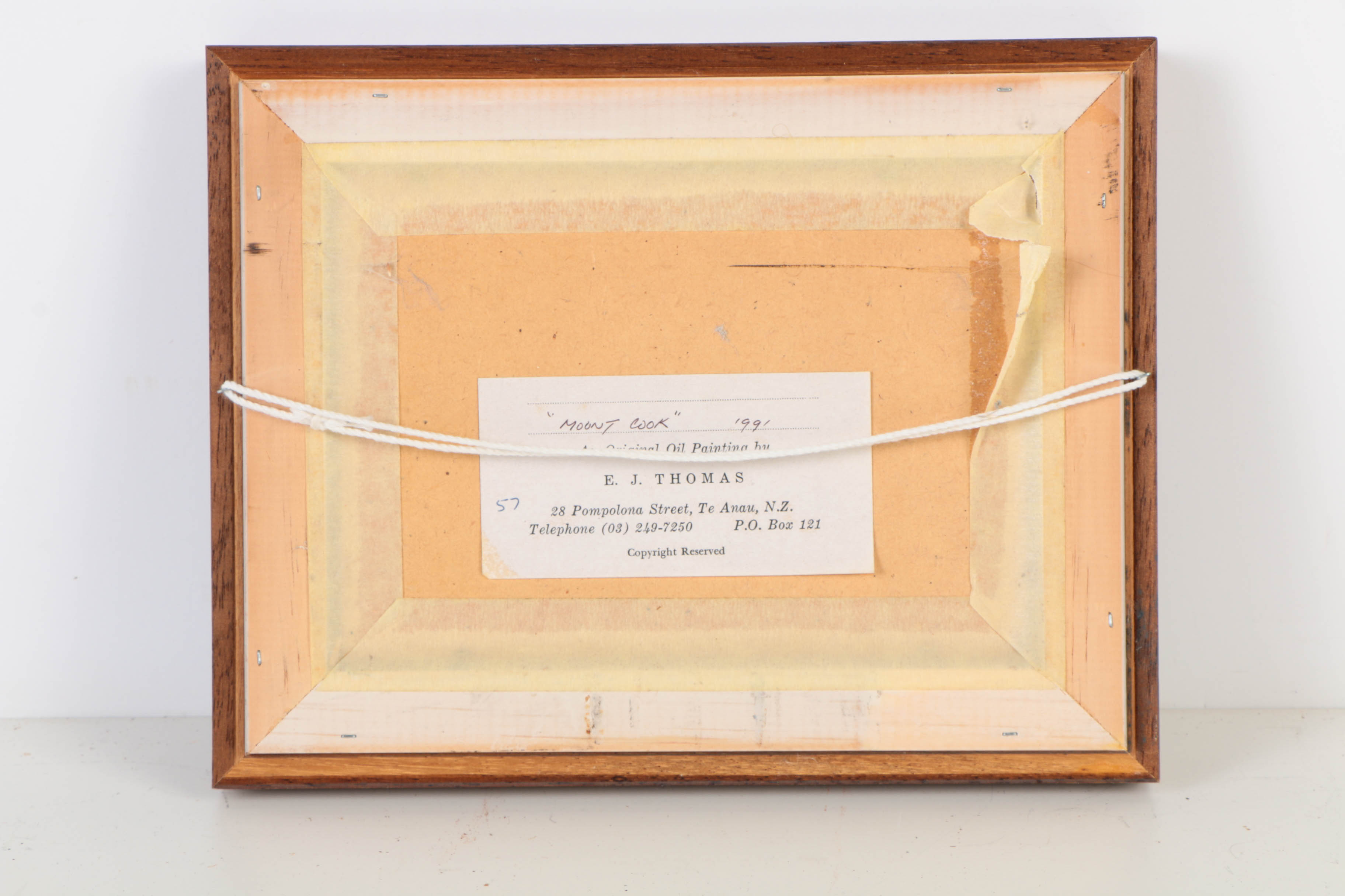 E.J. Thomas Oil Paintings on Board "Mount Cook" and "Humboldt Mountains"