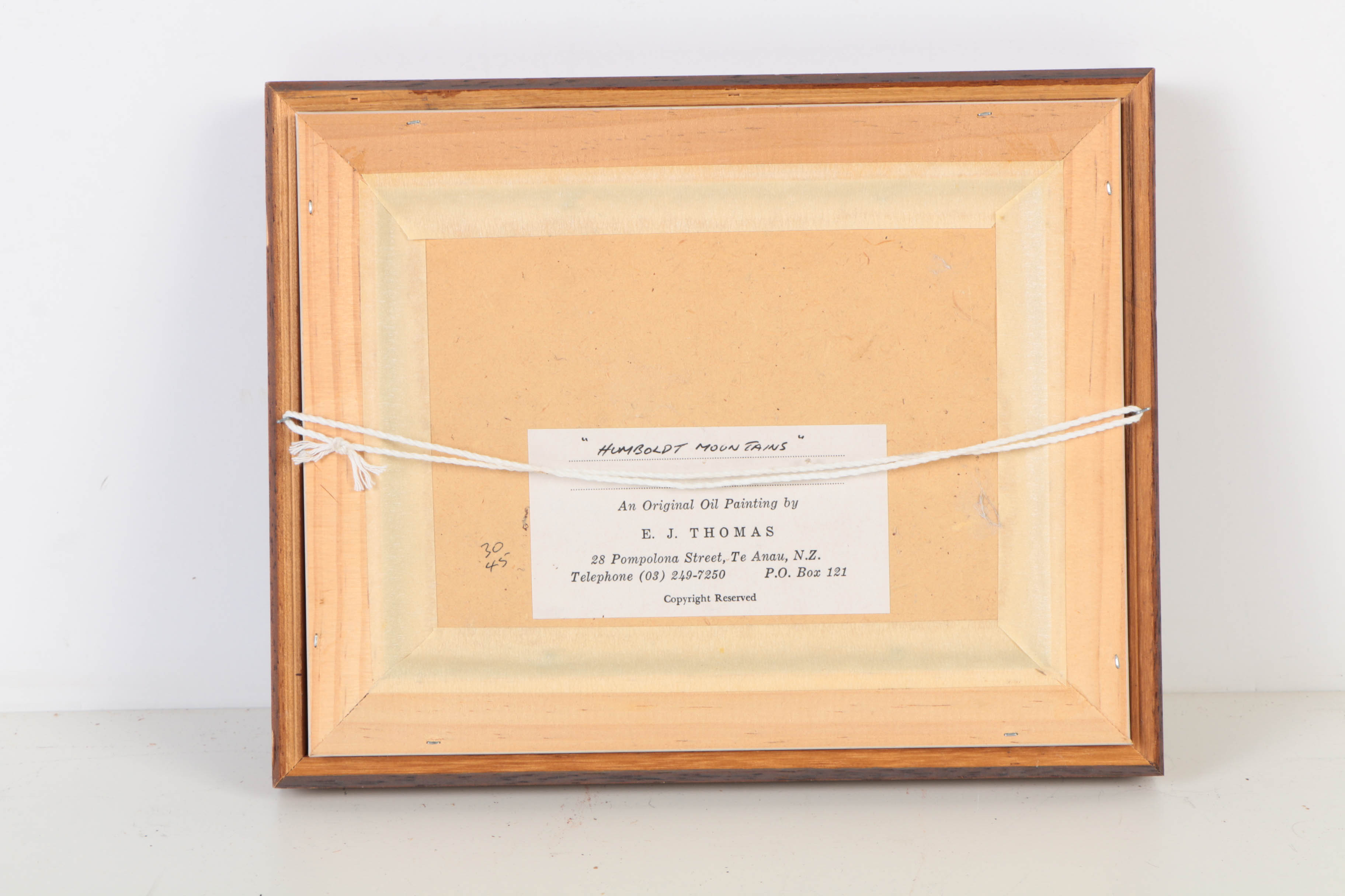 E.J. Thomas Oil Paintings on Board "Mount Cook" and "Humboldt Mountains"