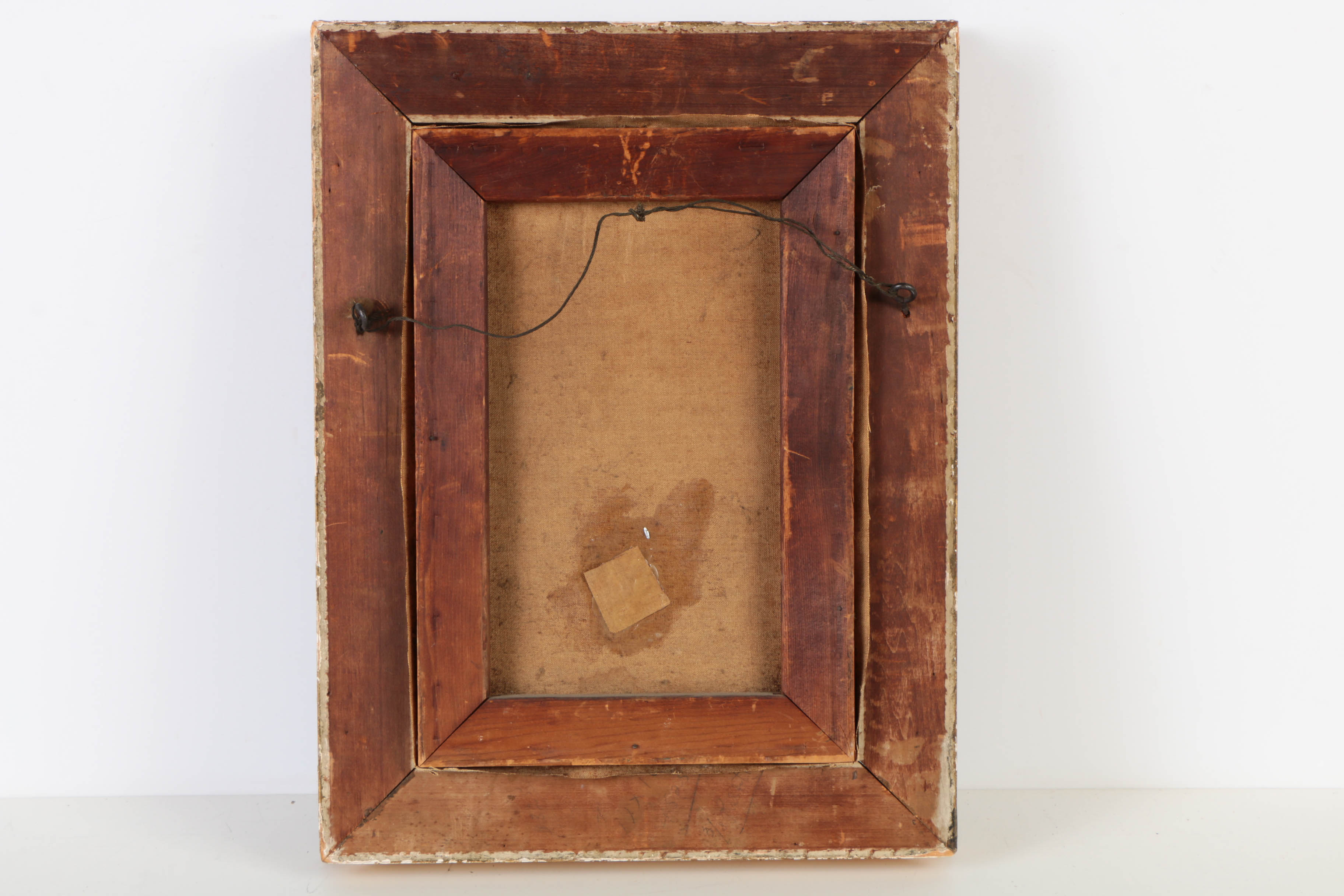 H.W. Blanck Oil Painting on Canvas of Figures Crossing a Stream