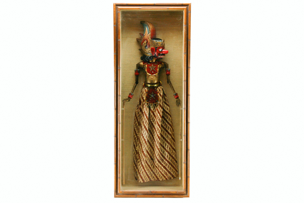 Indonesian Wayang Golek Puppet in Shadow Box Frame