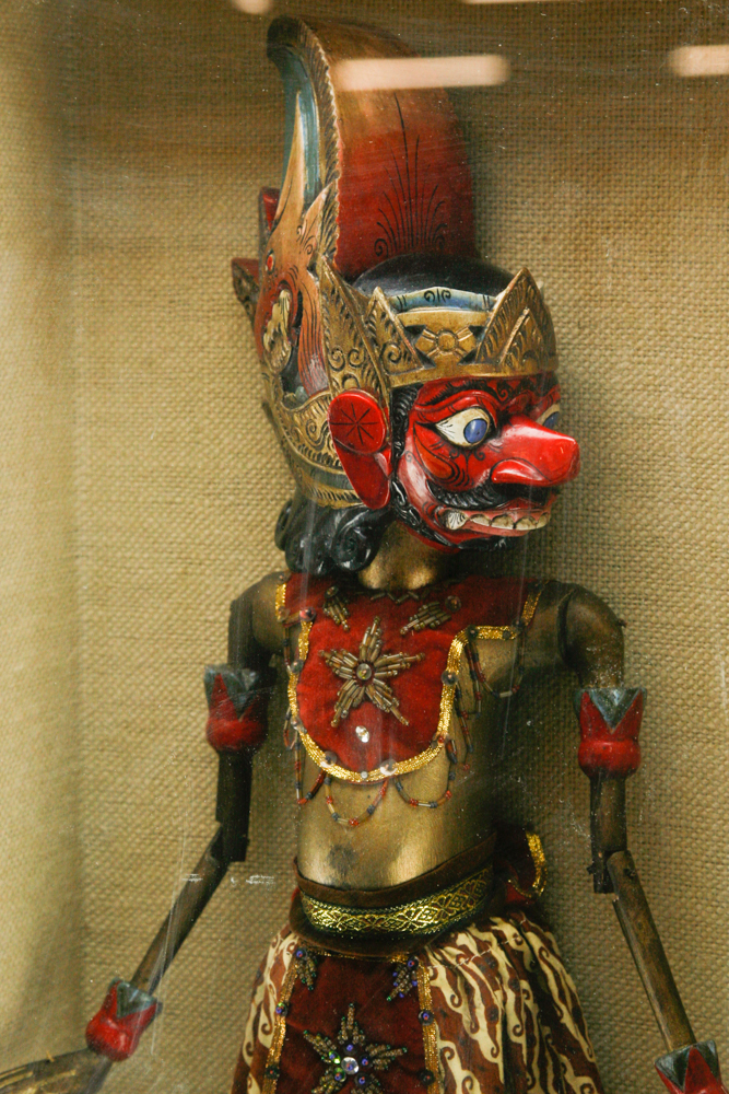 Indonesian Wayang Golek Puppet in Shadow Box Frame