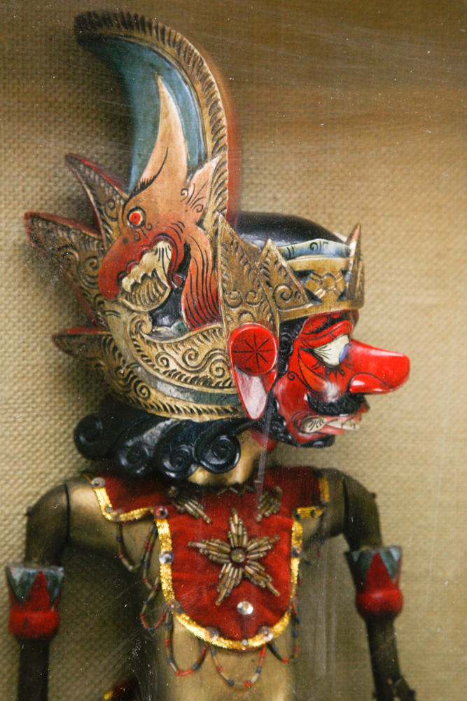 Indonesian Wayang Golek Puppet in Shadow Box Frame