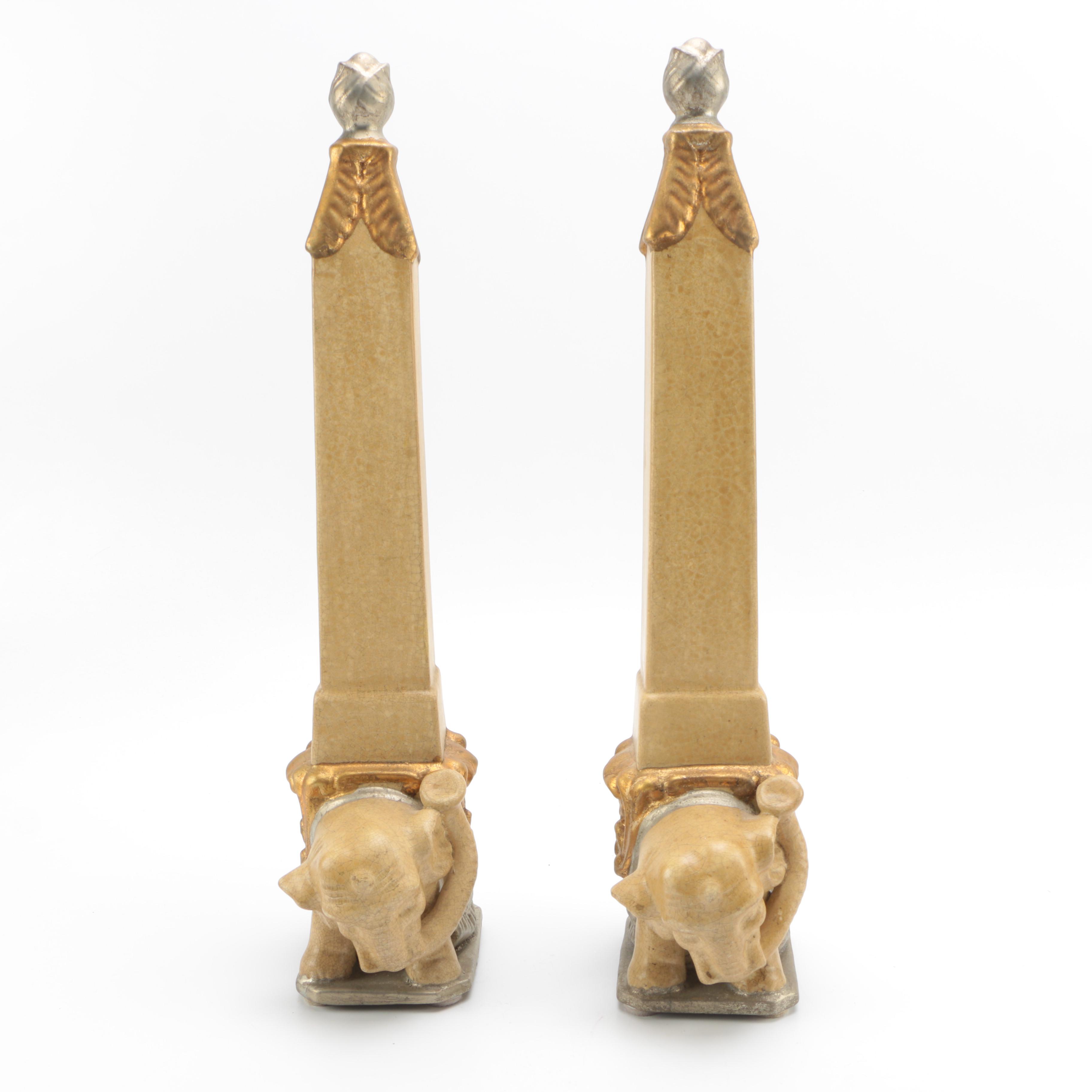 Ceramic Elephant Obelisks