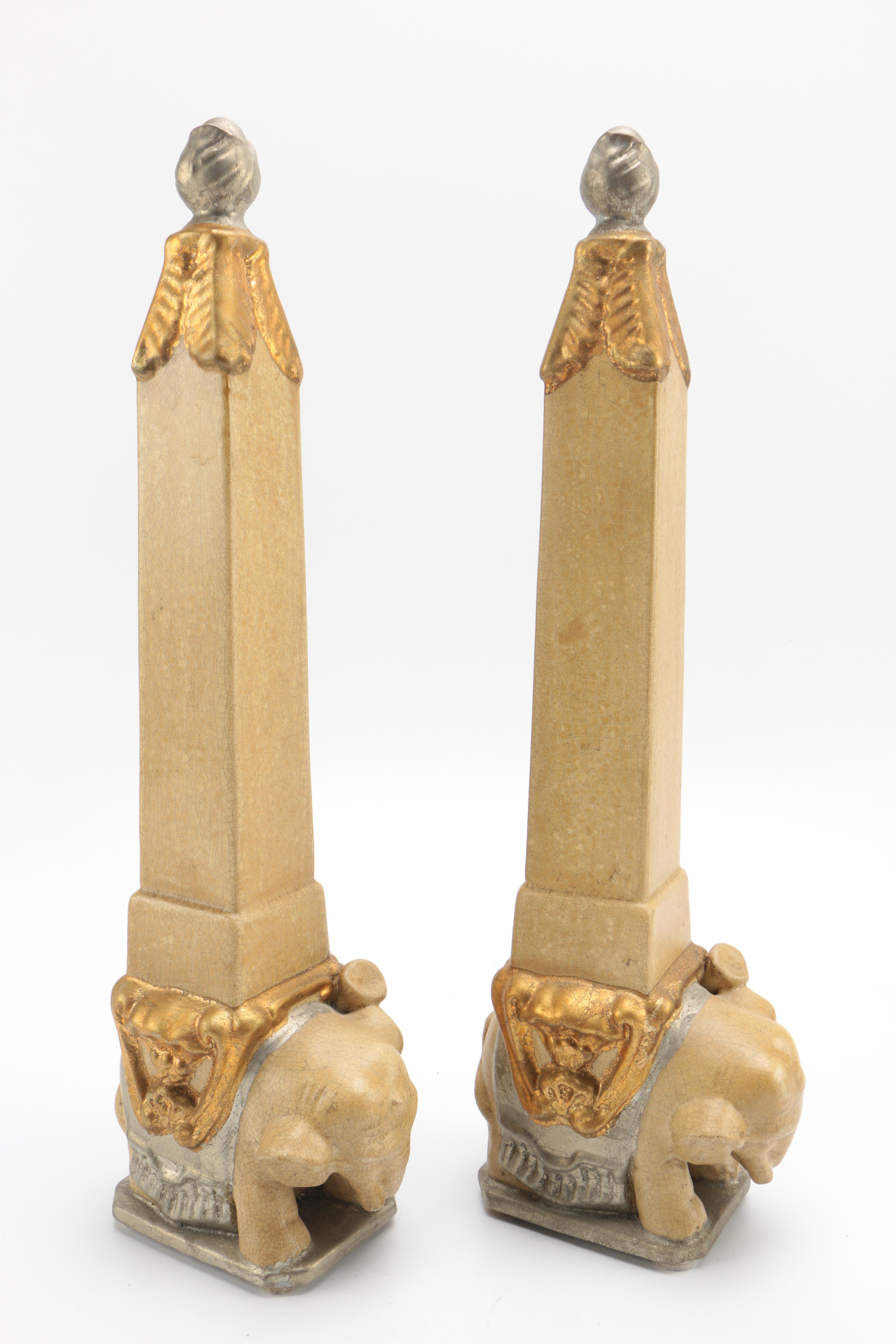 Ceramic Elephant Obelisks