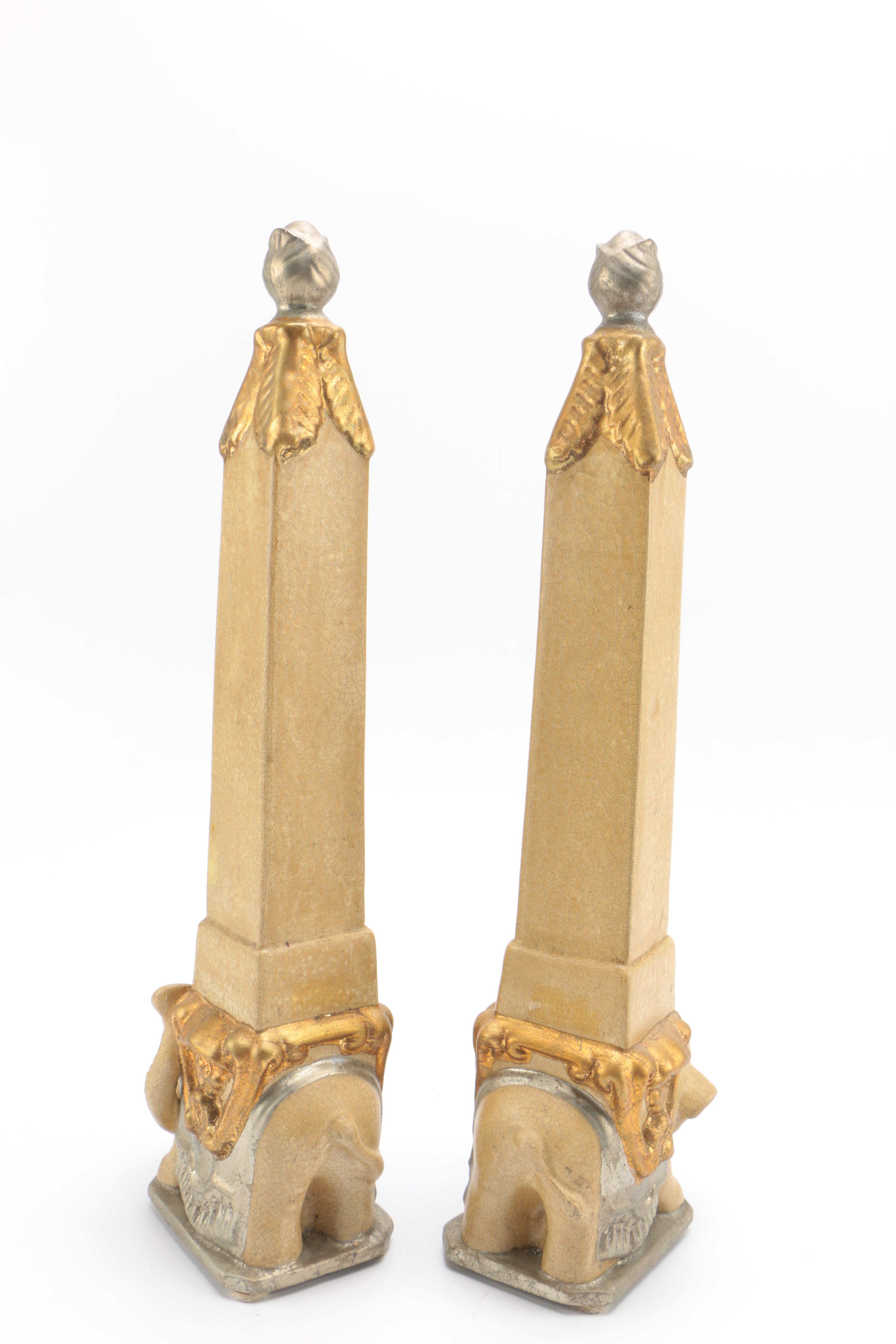 Ceramic Elephant Obelisks