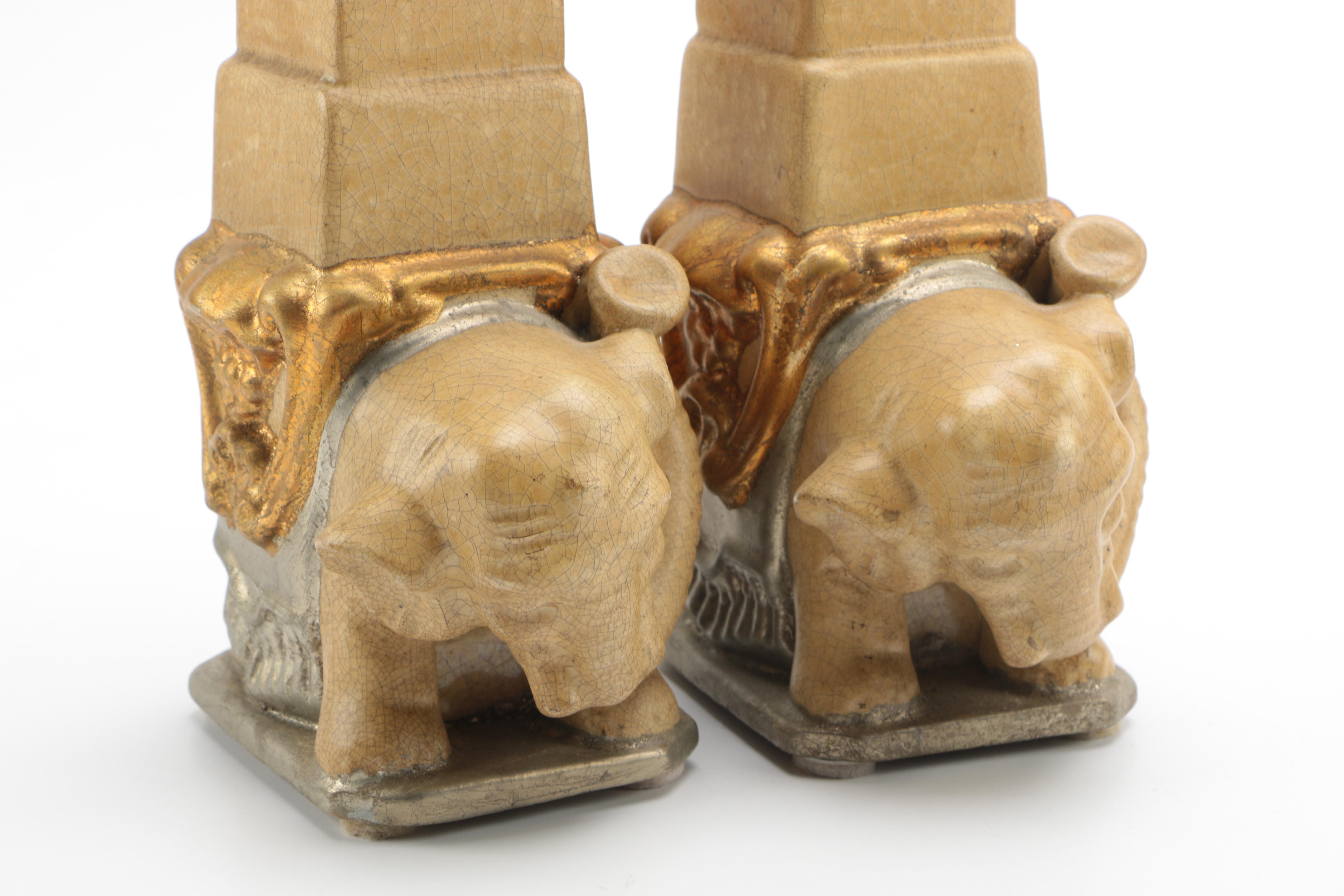 Ceramic Elephant Obelisks