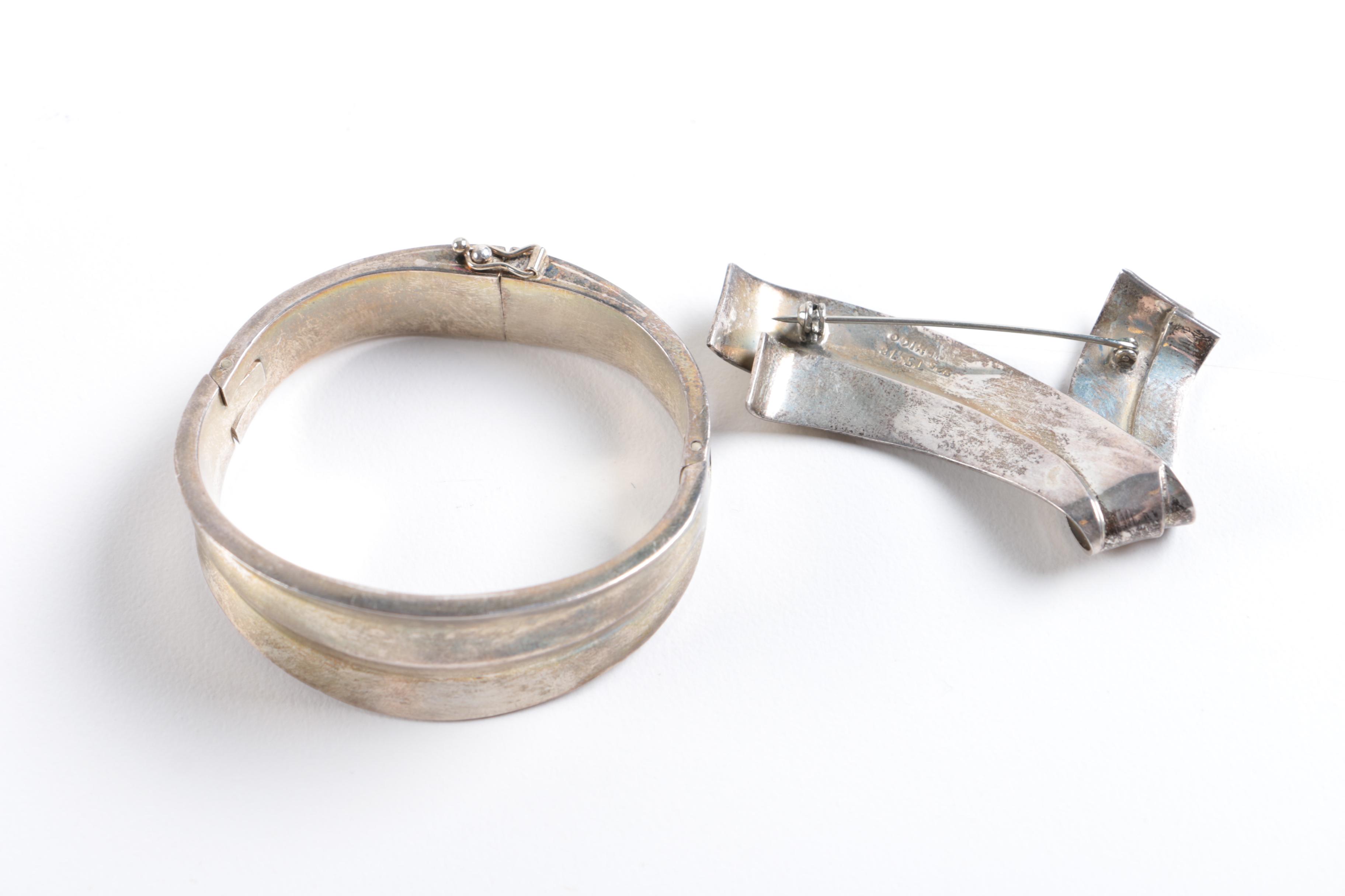 Sterling Silver Jewelry Including Taxco