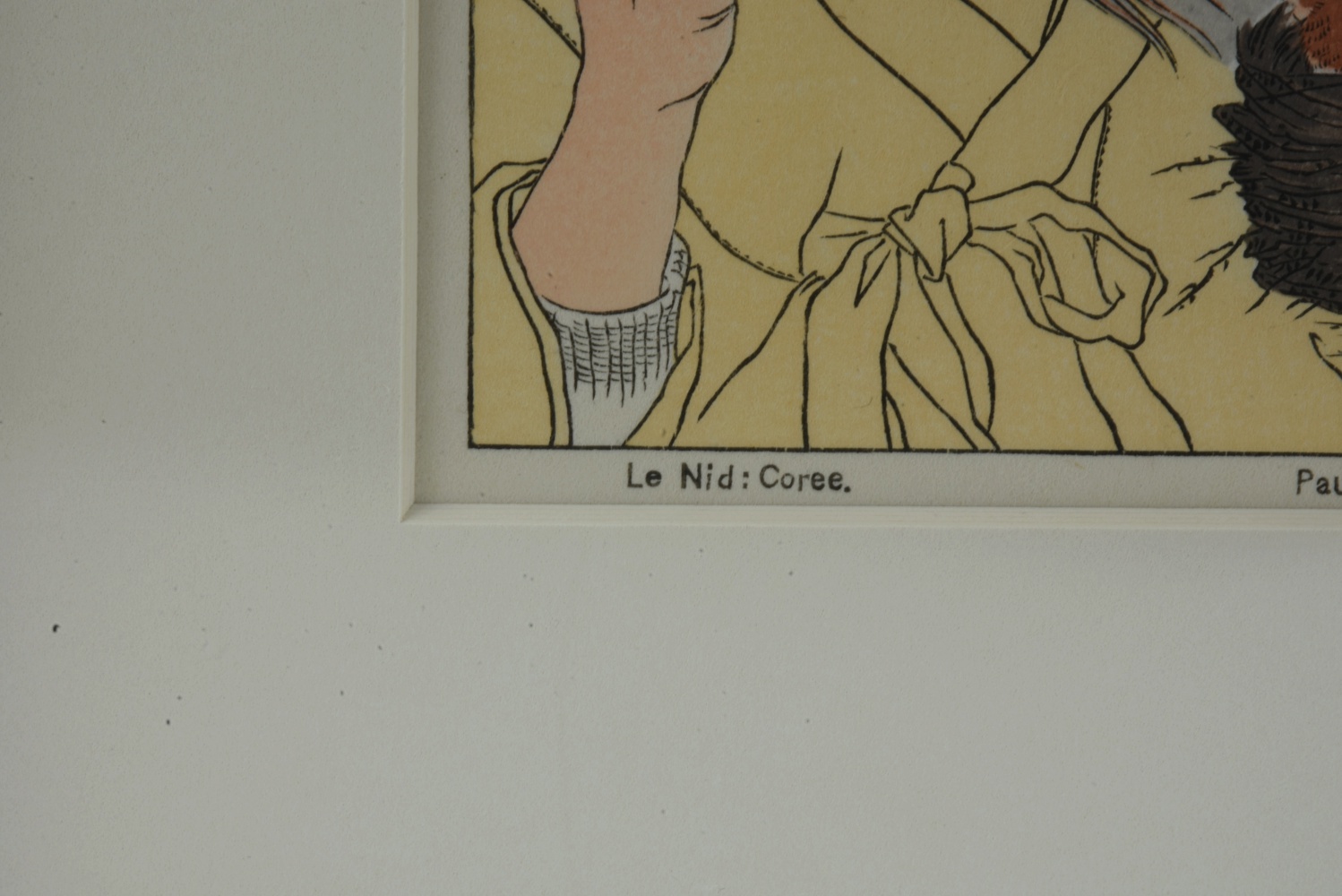 Pair of Paul Jacoulet Woodblock Prints on Paper "Le Nid: Corée." and "Le Bonze Errant Corée"
