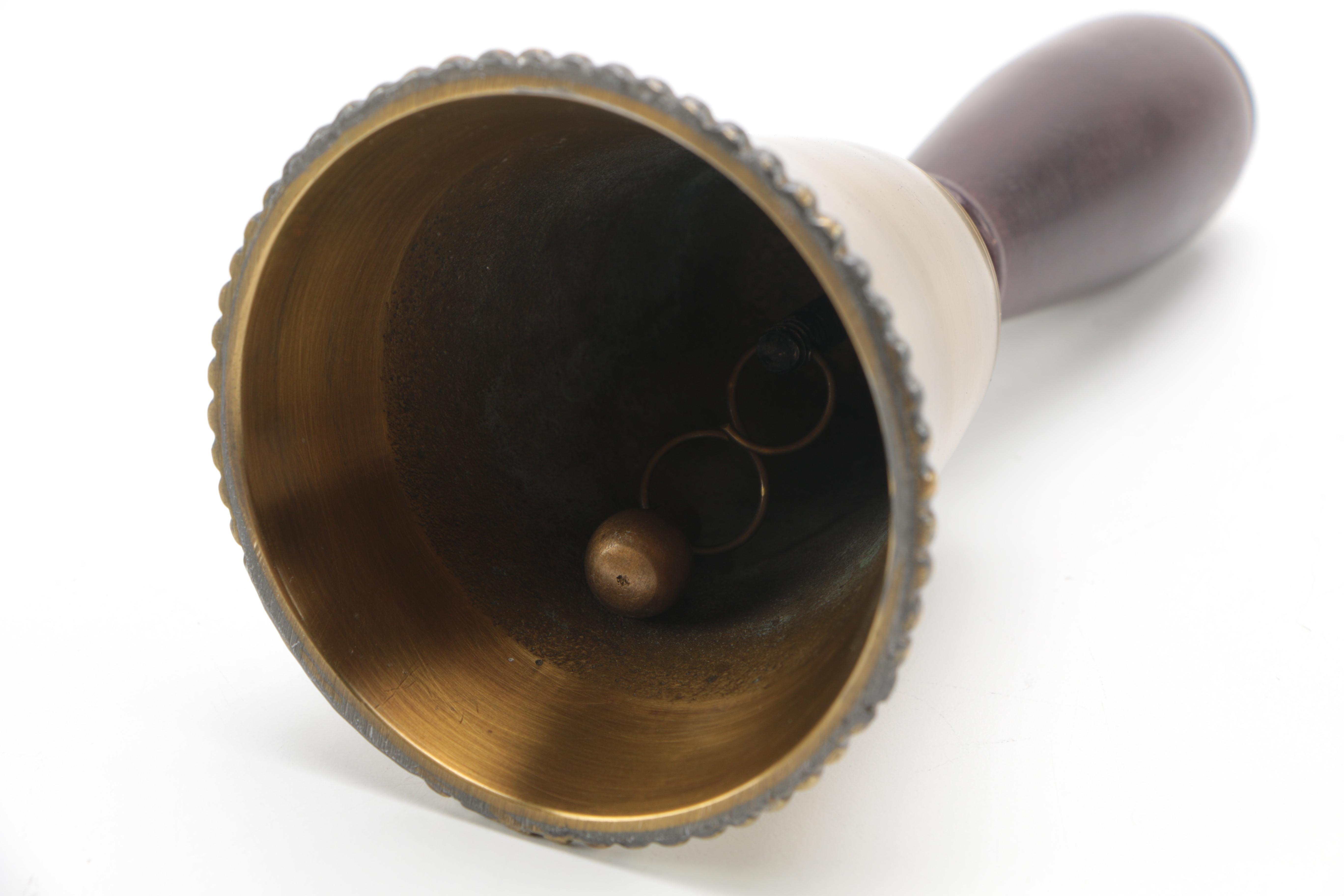 Brass Clam Shell Bookends and Hand Bell