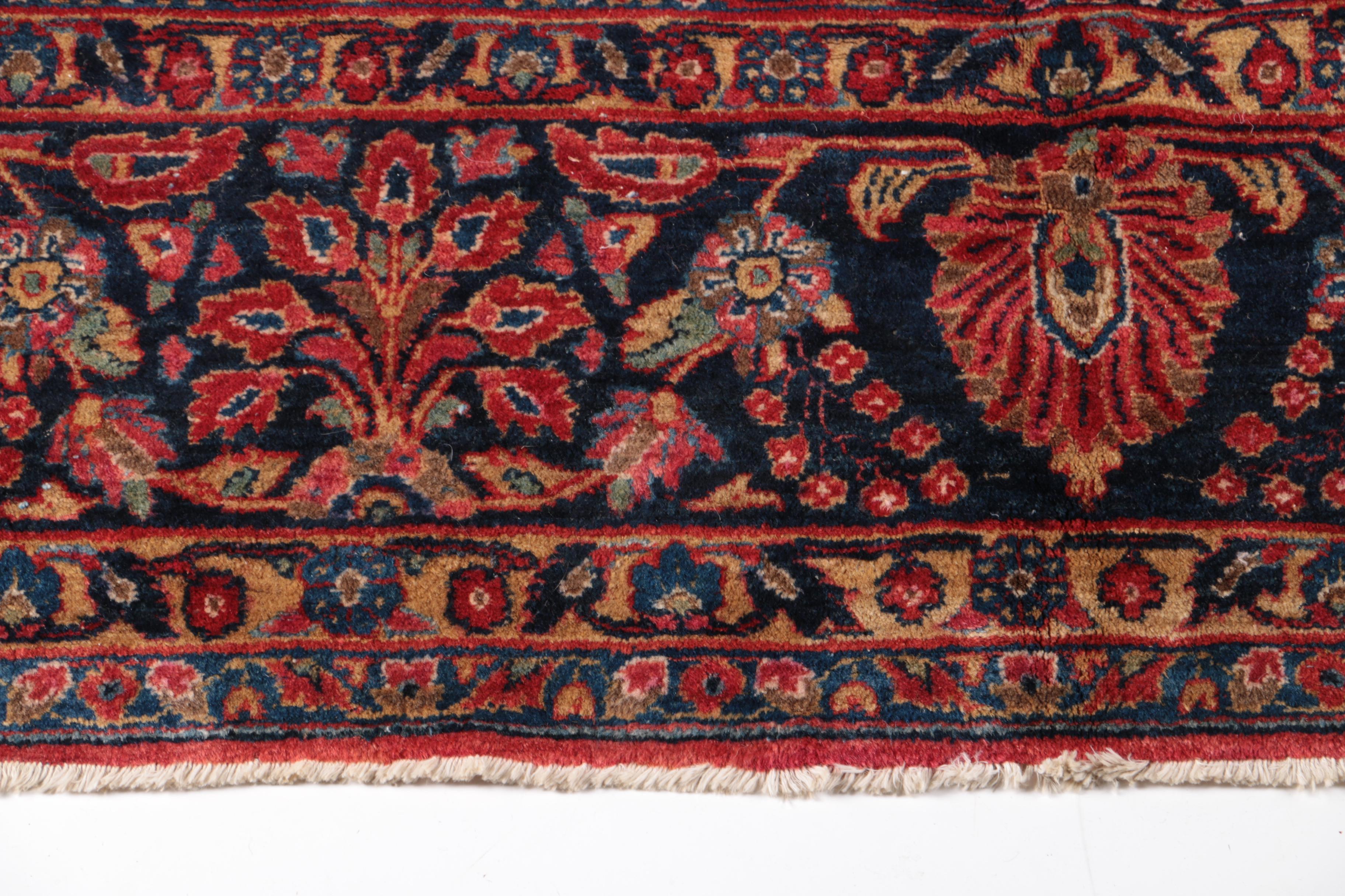 Large Hand-Knotted Persian Sarouk Area Rug