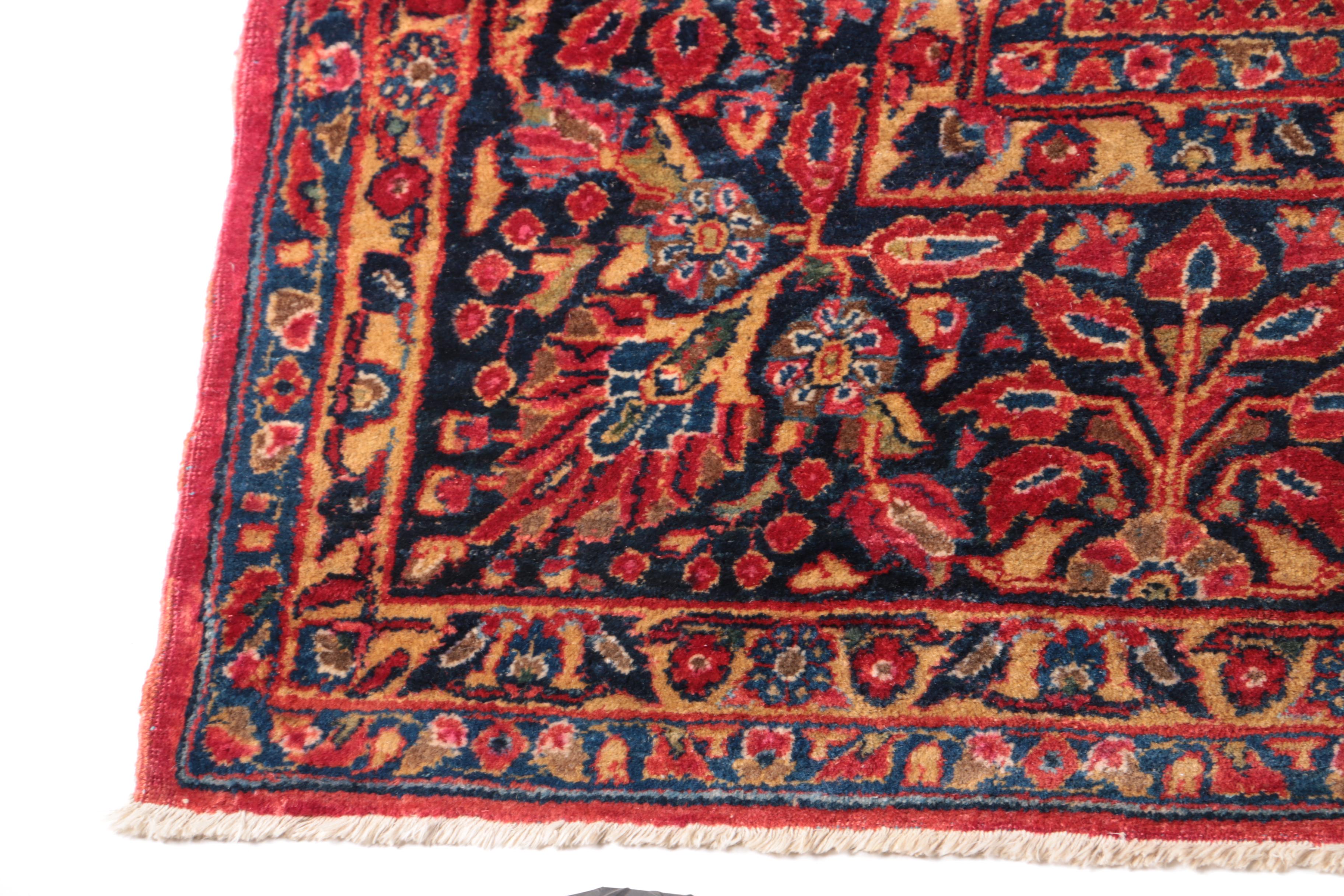 Large Hand-Knotted Persian Sarouk Area Rug