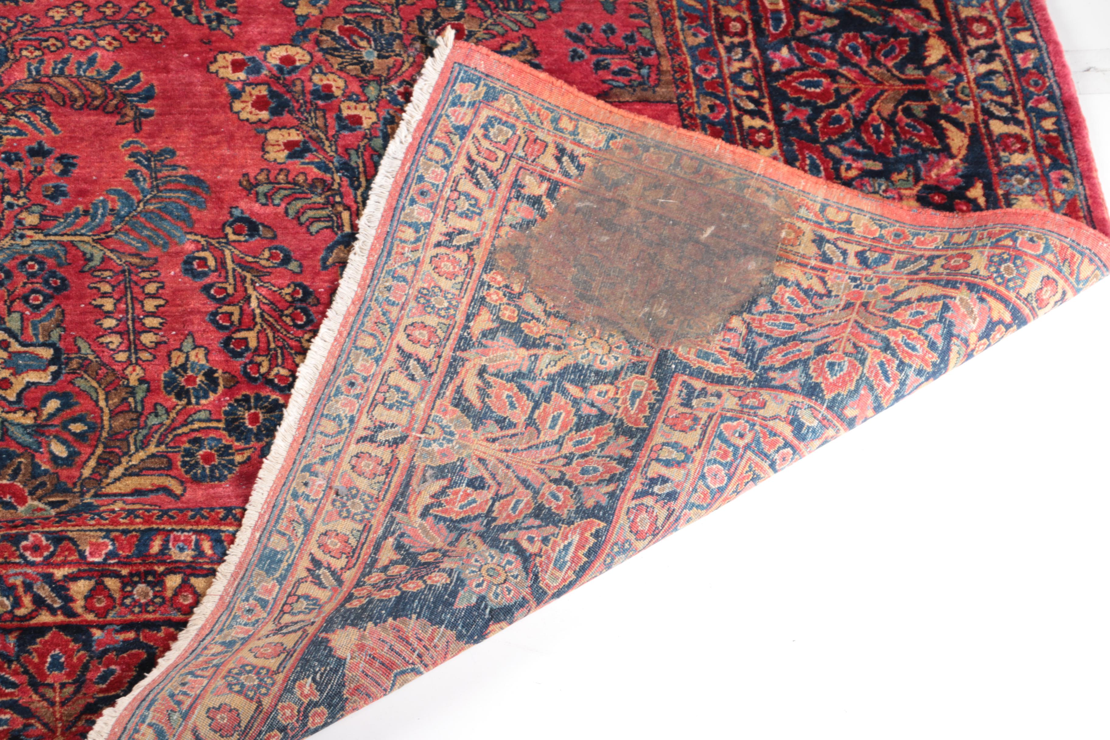 Large Hand-Knotted Persian Sarouk Area Rug